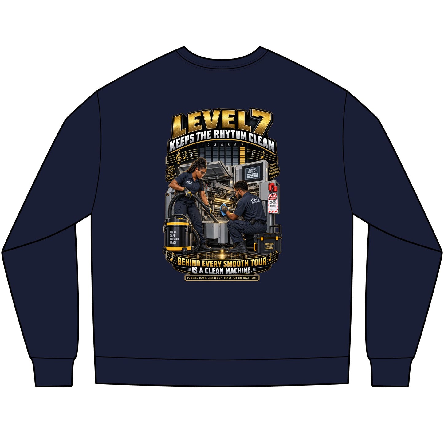 Postal Music - Level 7 Keeps the Rhythm Clean - Heavyweight Long-Sleeve Tee