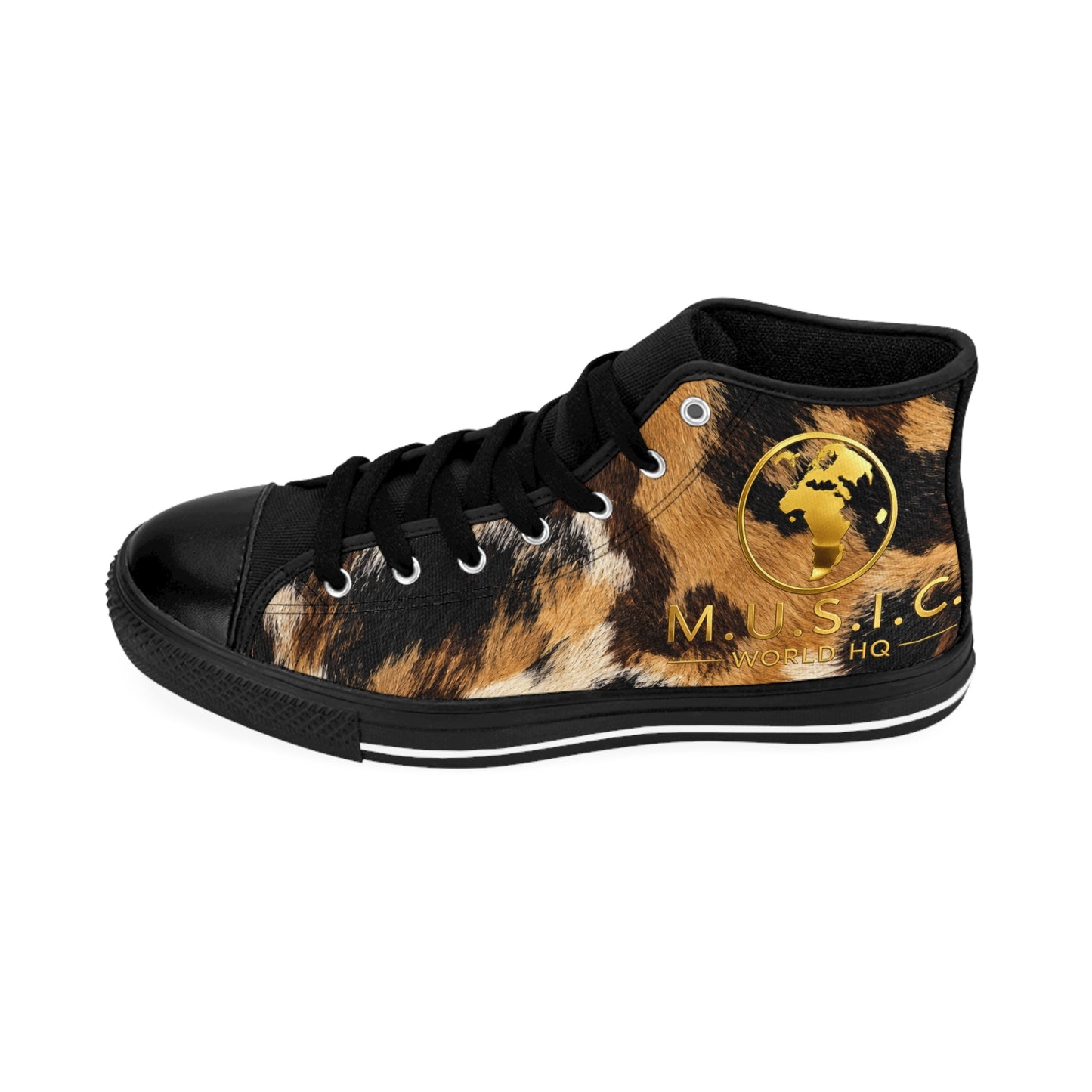 Wild by Design™ — African Wild Dog Print High-Top Sneakers | Safari Heritage
