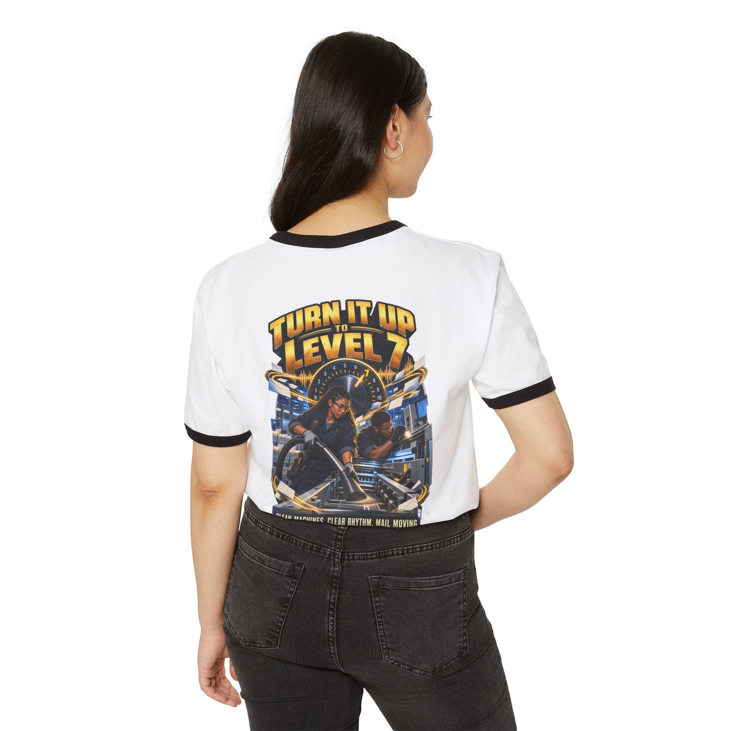 Postal Music - Turn It Up to Level 7 - Ringer T-Shirt