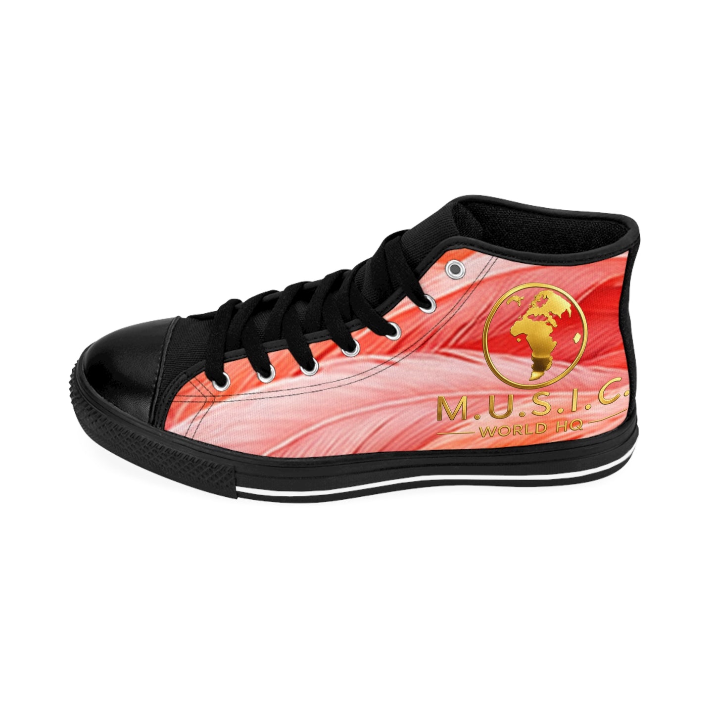 Wild by Design™ — American Flamingo Print High-Top Sneakers | Feathered Royalty