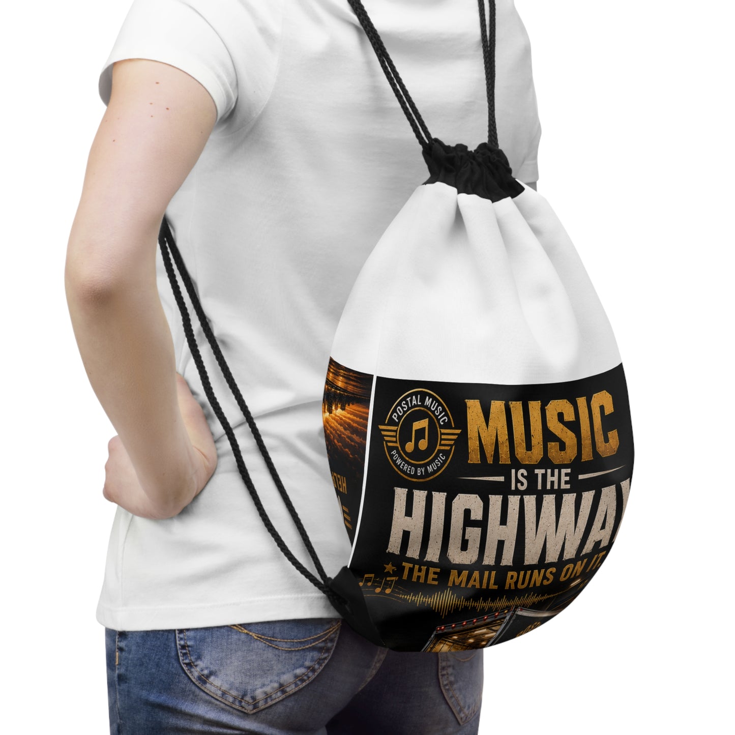 Postal Music — Music Is the Highway — Drawstring Backpack