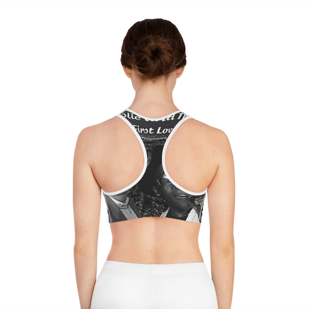 M.U.S.I.C. World HQ Sports Bra (AOP)
