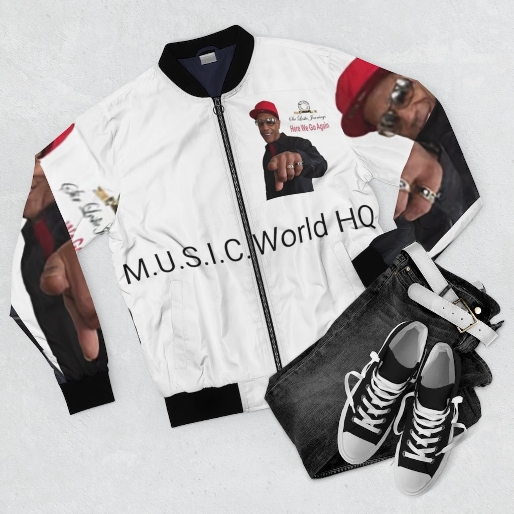 M.U.S.I.C. World HQ Album Cover Series Men's AOP Bomber Jacket