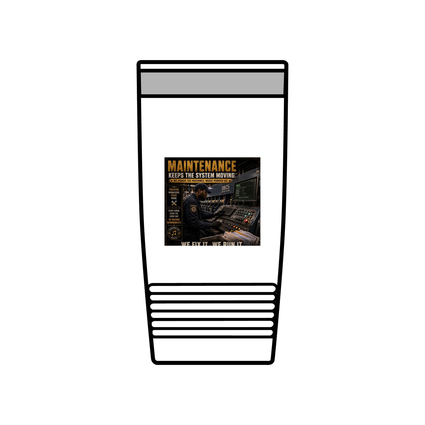 Postal Music — Maintenance Keeps the System Moving — Insulated Tumbler 20oz