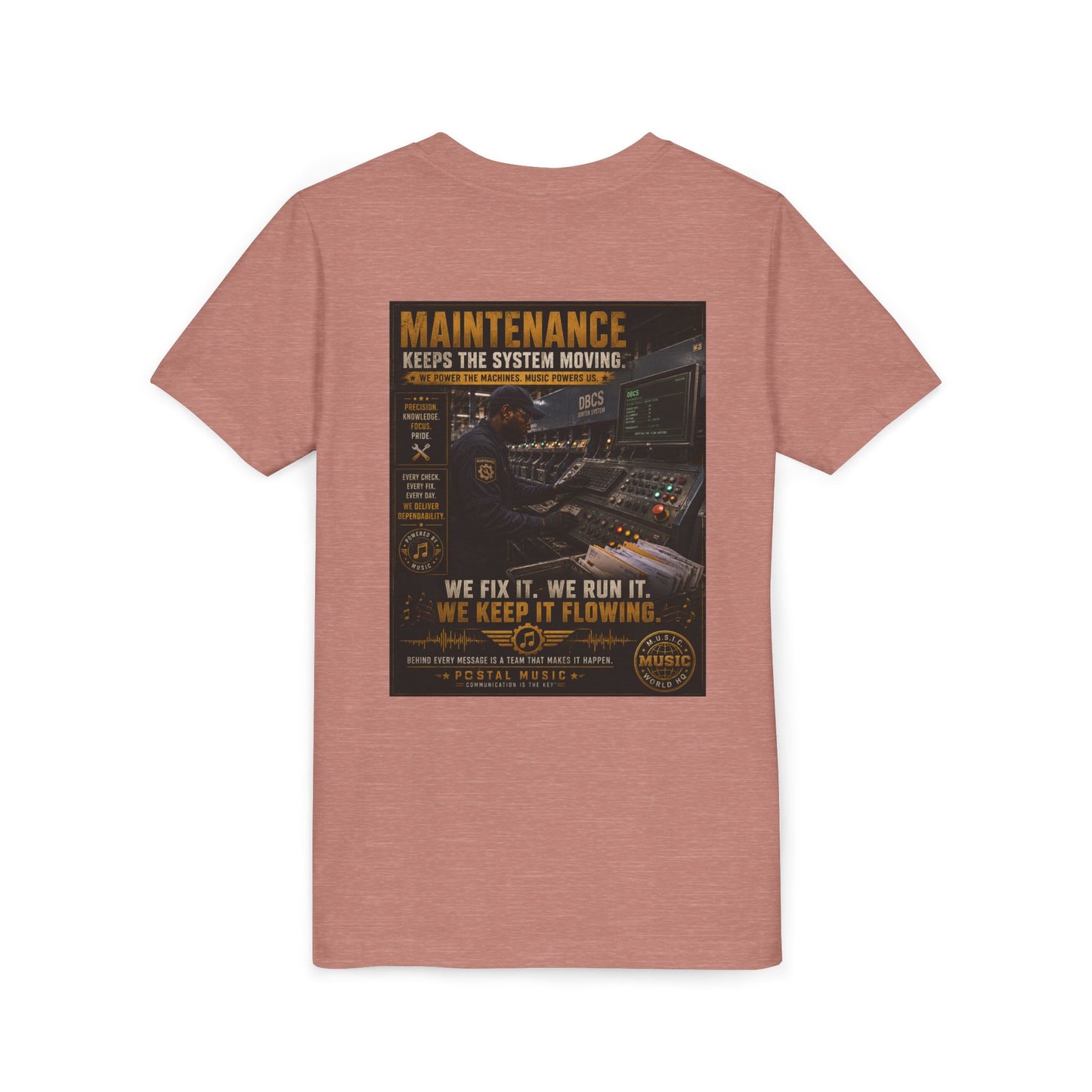 Postal Music — Maintenance Keeps the System Moving — Youth T-Shirt