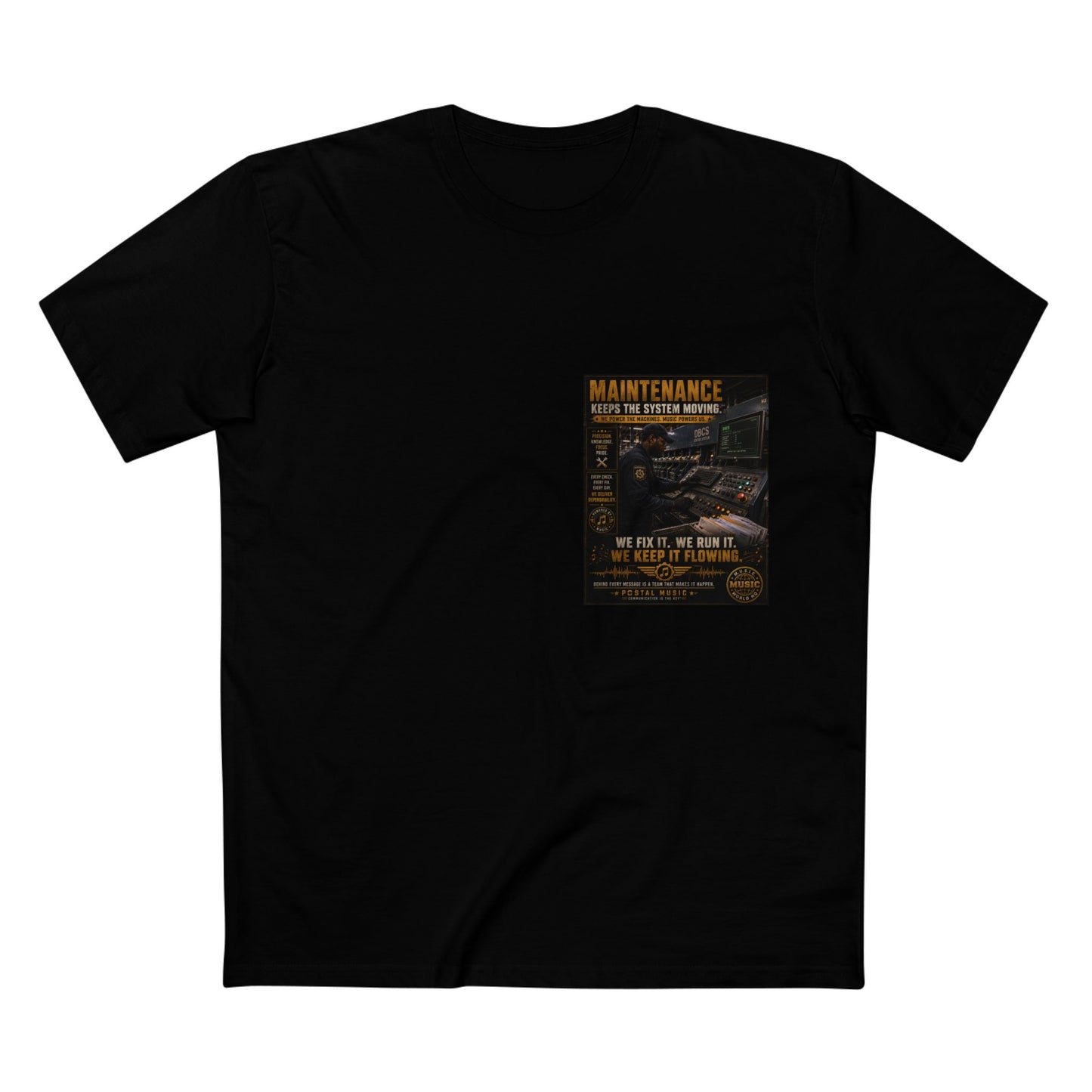 Postal Music — Maintenance Keeps the System Moving — Streetwear T-Shirt