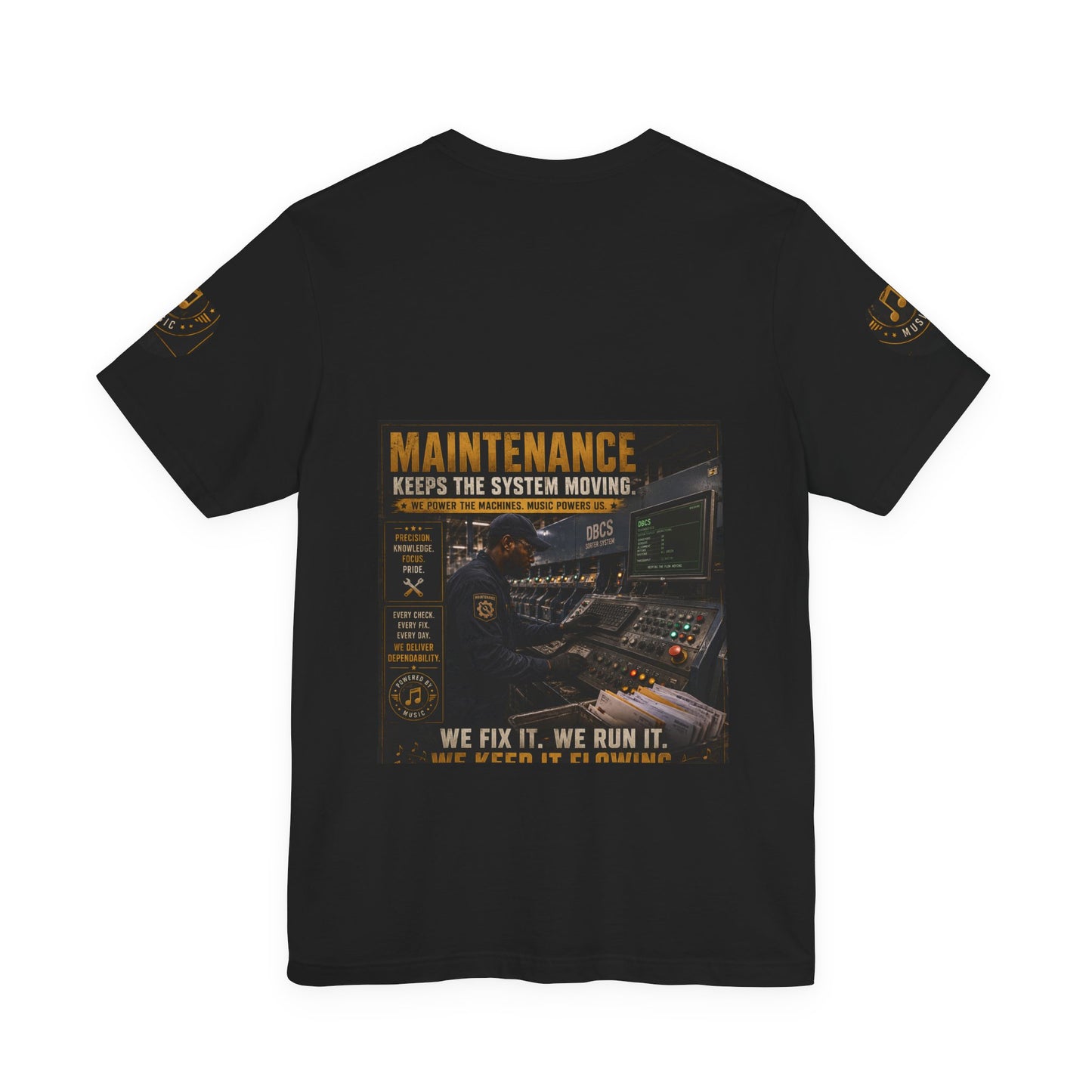 Postal Music — Maintenance Keeps the System Moving — Premium Unisex T-Shirt