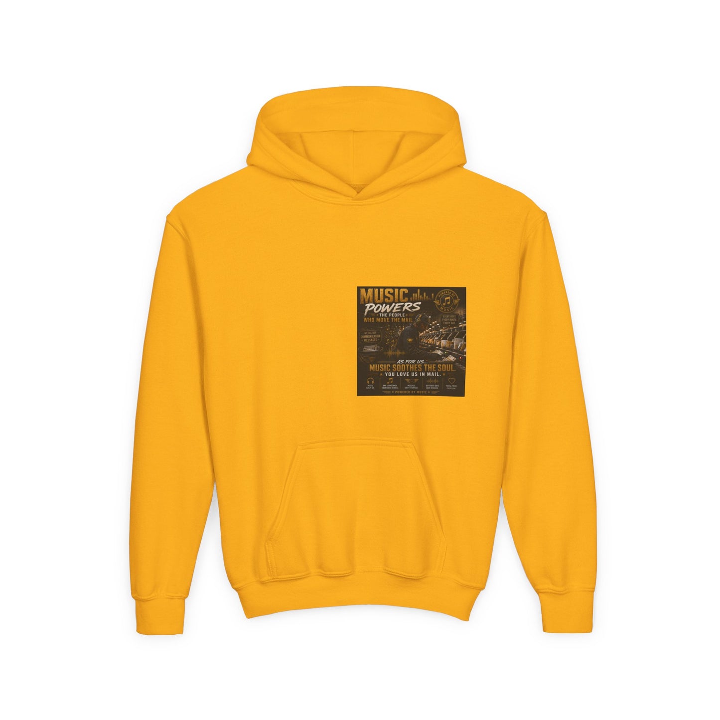 Postal Music — Music Powers the People — Youth Hoodie