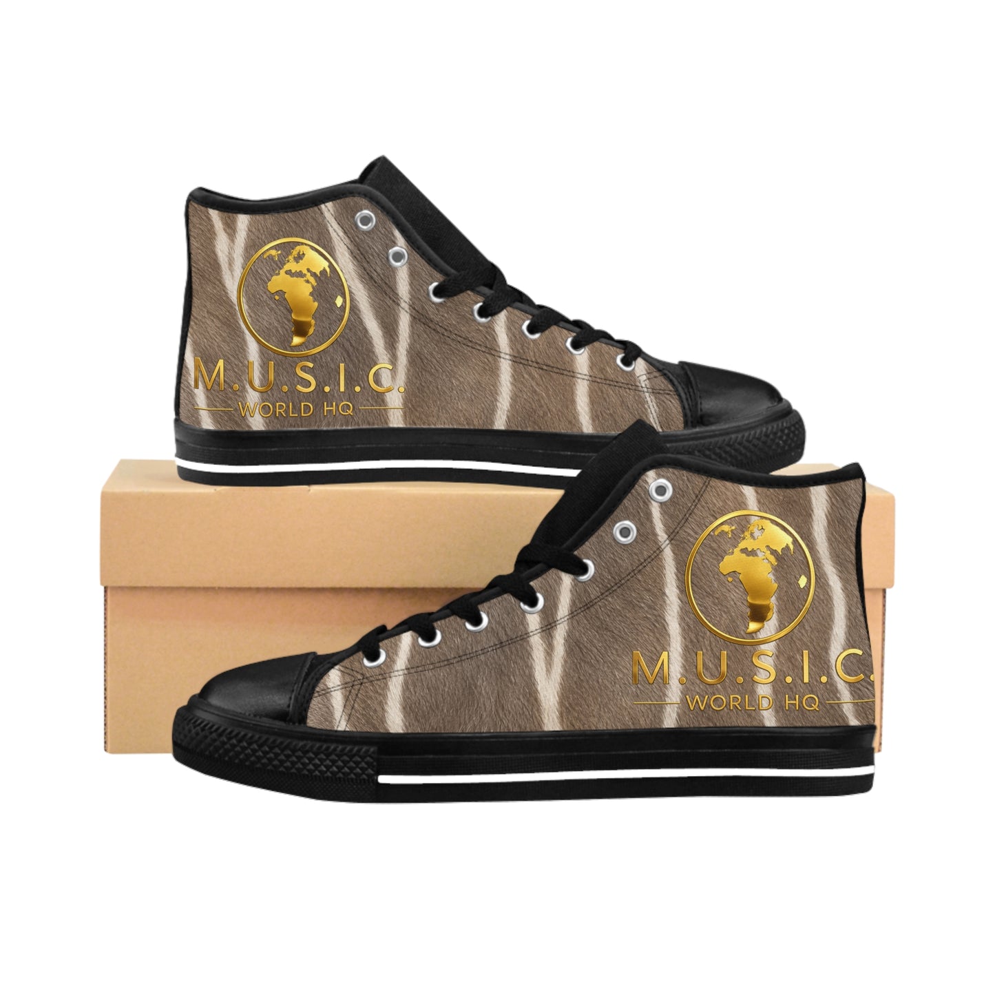 Wild by Design™ — Greater Kudu Print High-Top Sneakers | Safari Heritage