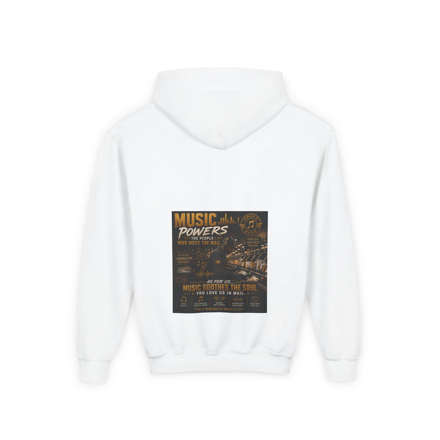 Postal Music — Music Powers the People — Youth Hoodie
