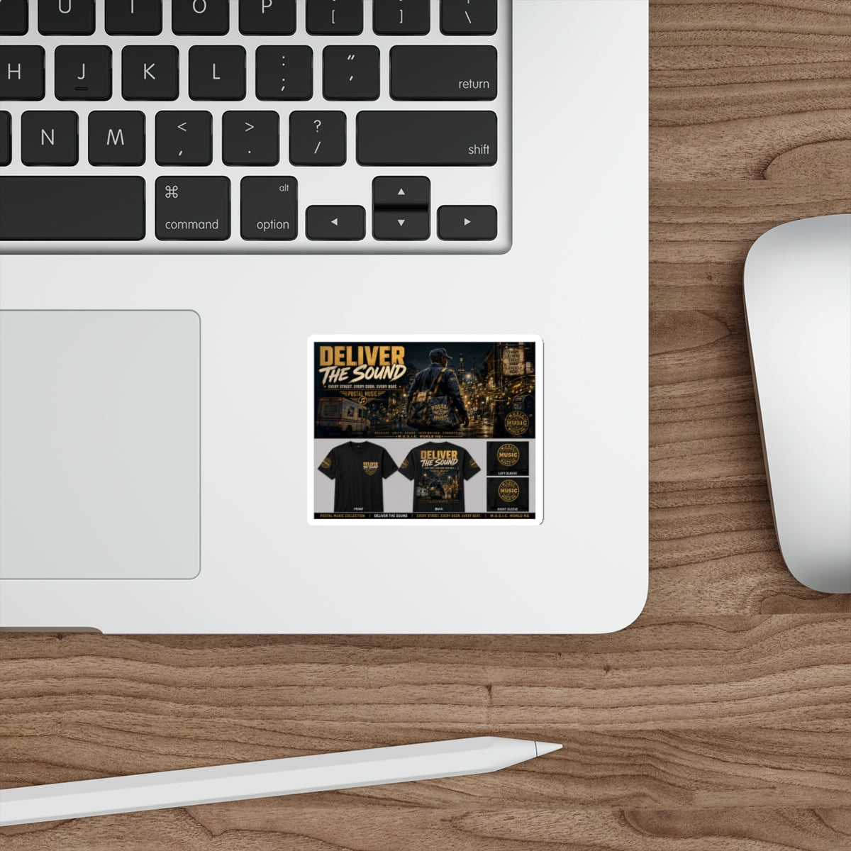 Postal Music — Deliver the Sound — Die-Cut Sticker