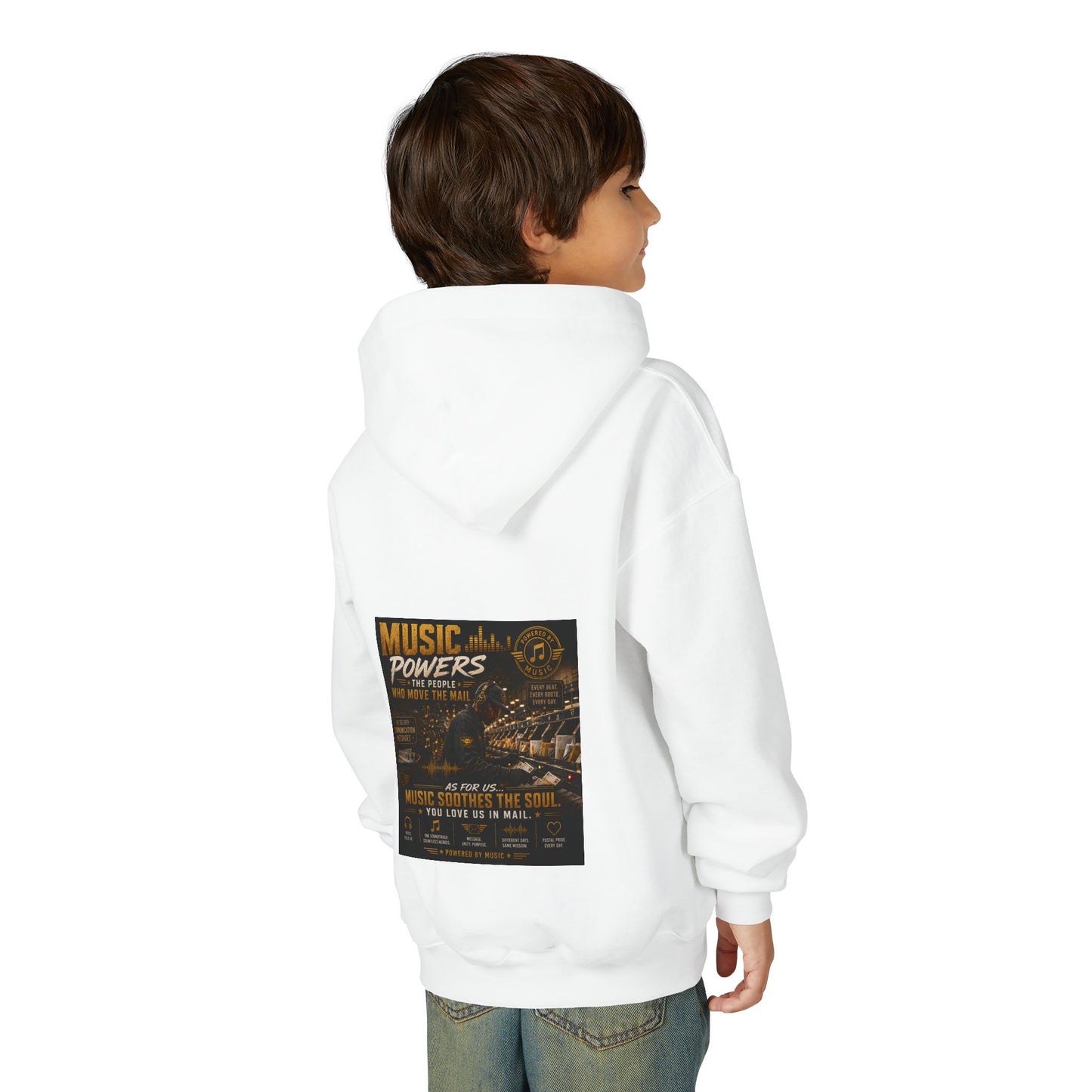 Postal Music — Music Powers the People — Youth Hoodie