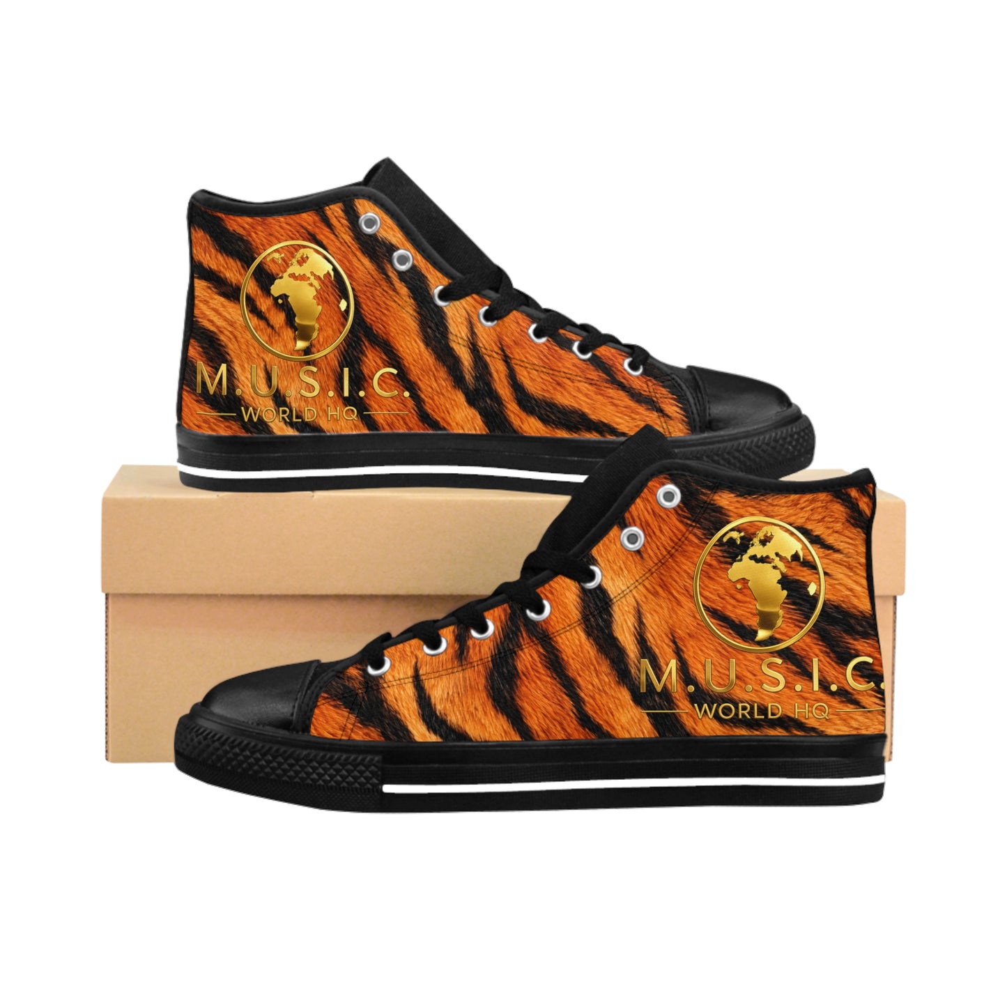 Wild by Design™ — Bengal Tiger Print High-Top Sneakers | Big Cat Dynasty