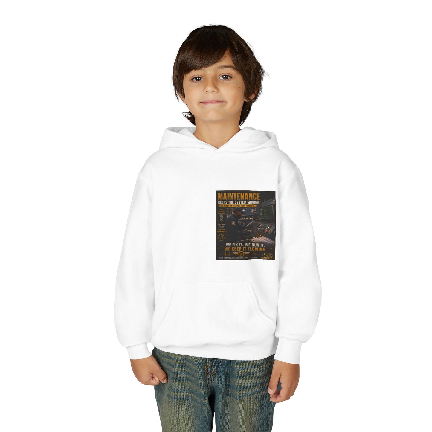 Postal Music — Maintenance Keeps the System Moving — Youth Hoodie