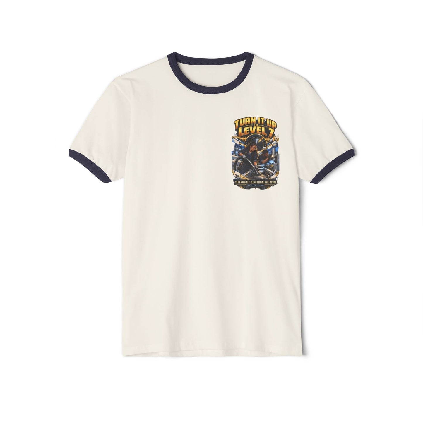 Postal Music - Turn It Up to Level 7 - Ringer T-Shirt