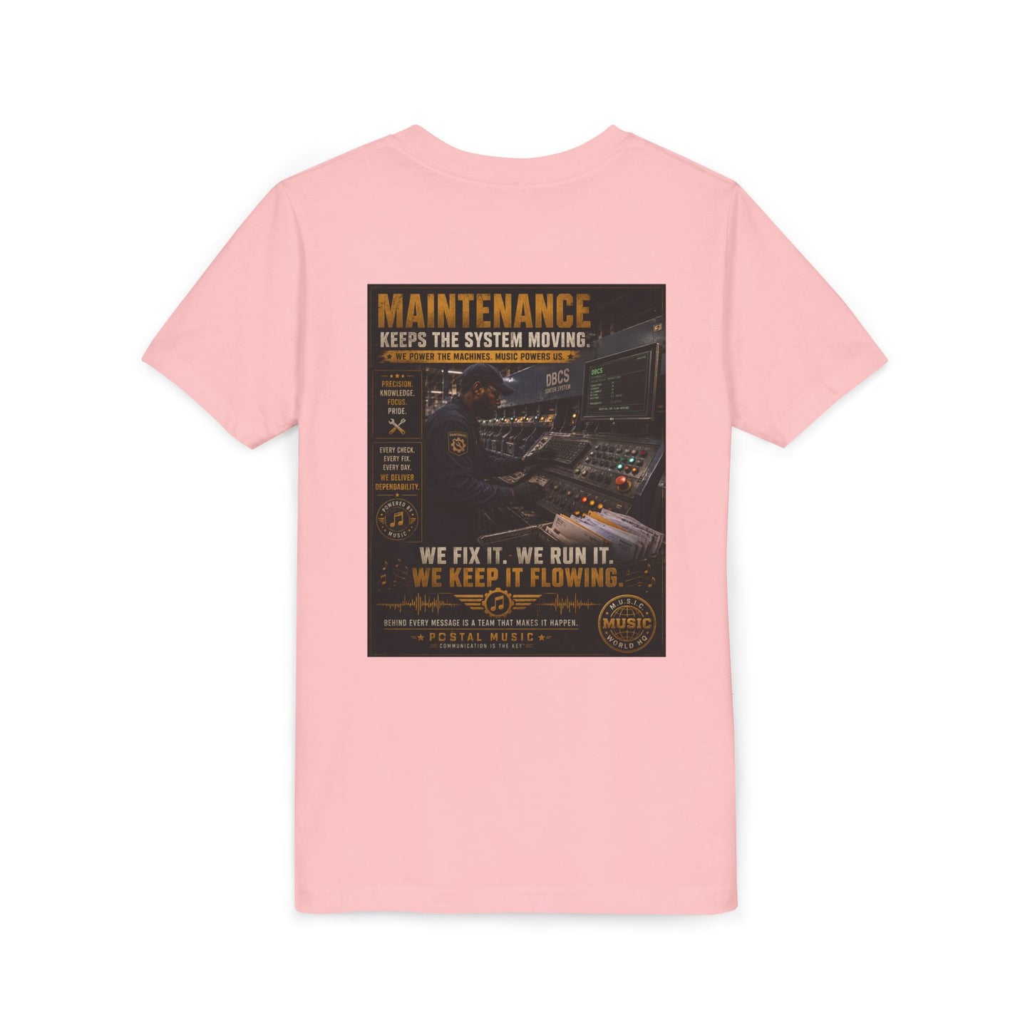 Postal Music — Maintenance Keeps the System Moving — Youth T-Shirt