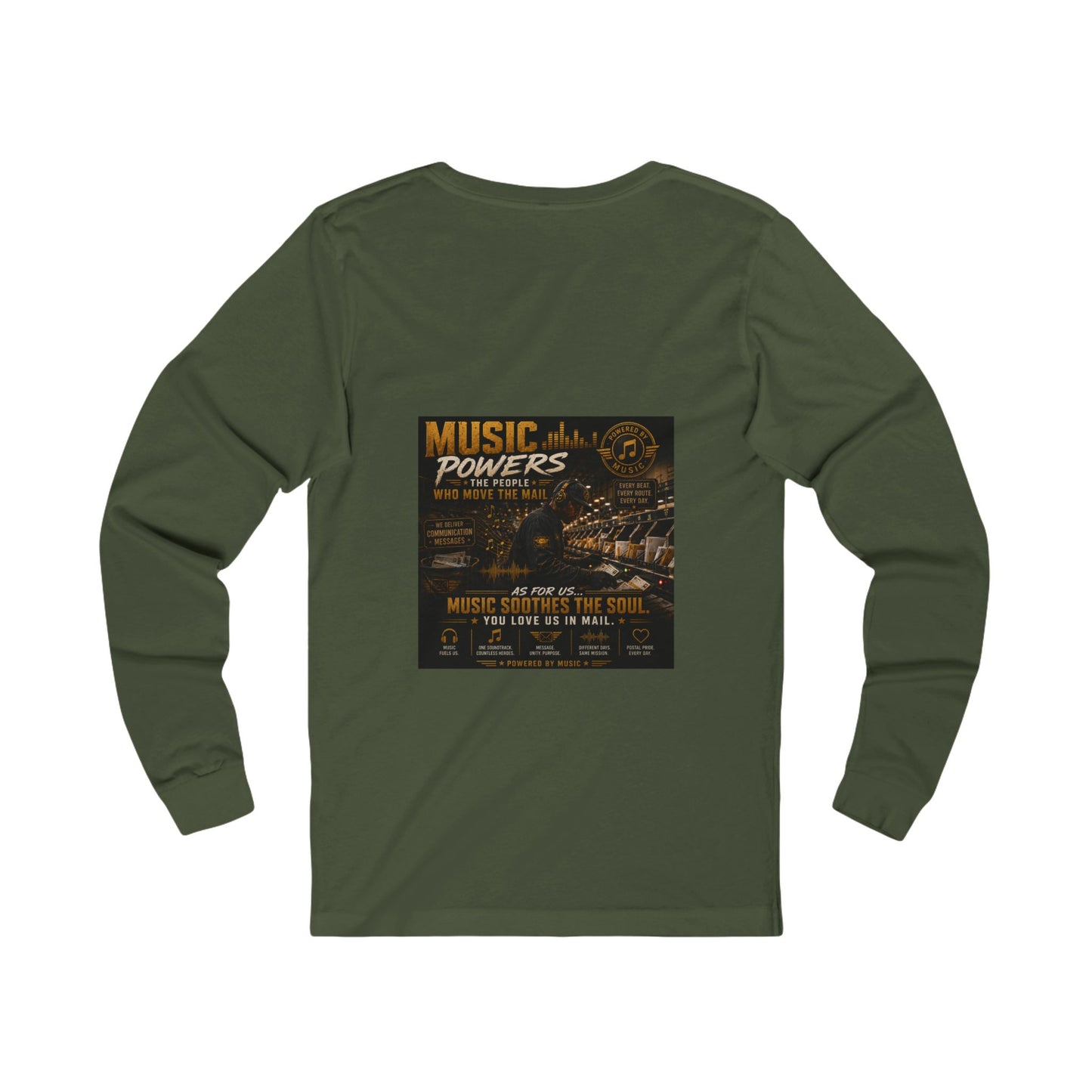Postal Music — Music Powers the People — Long-Sleeve T-Shirt