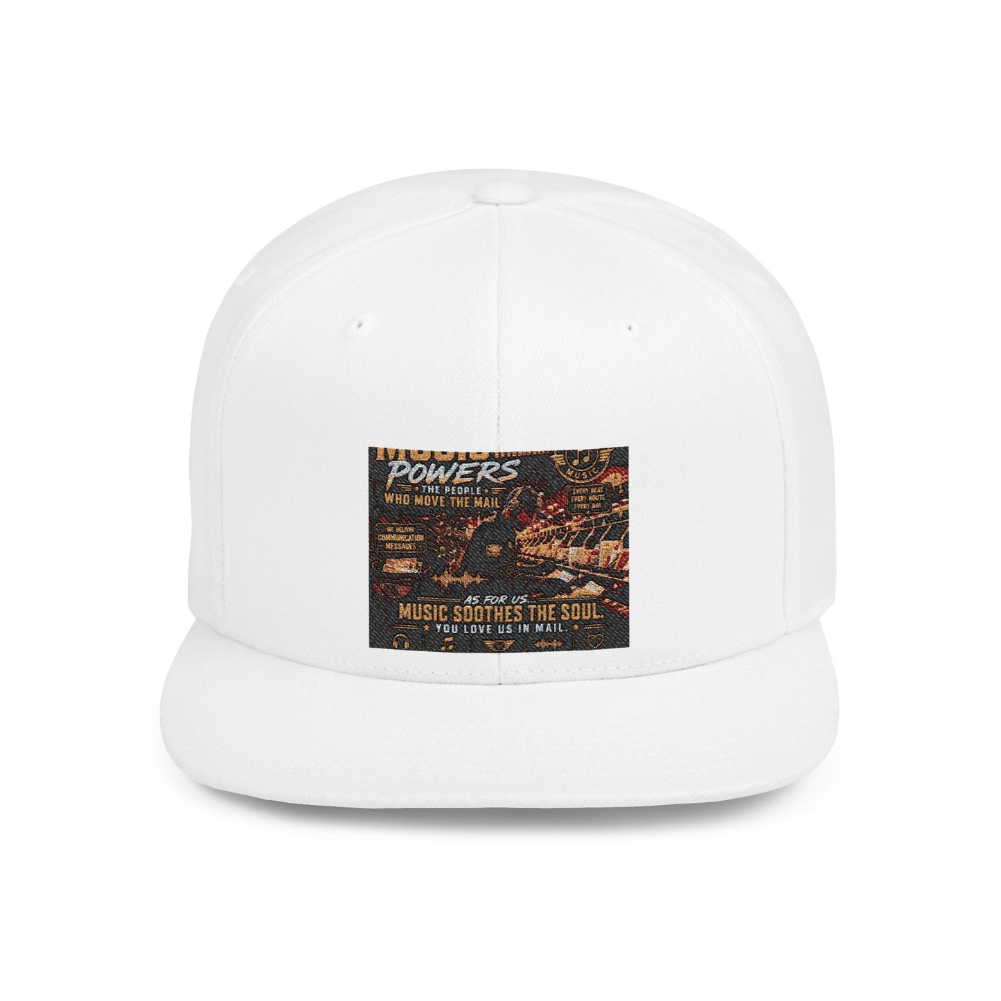 Postal Music — Music Powers the People — Flat-Bill Snapback