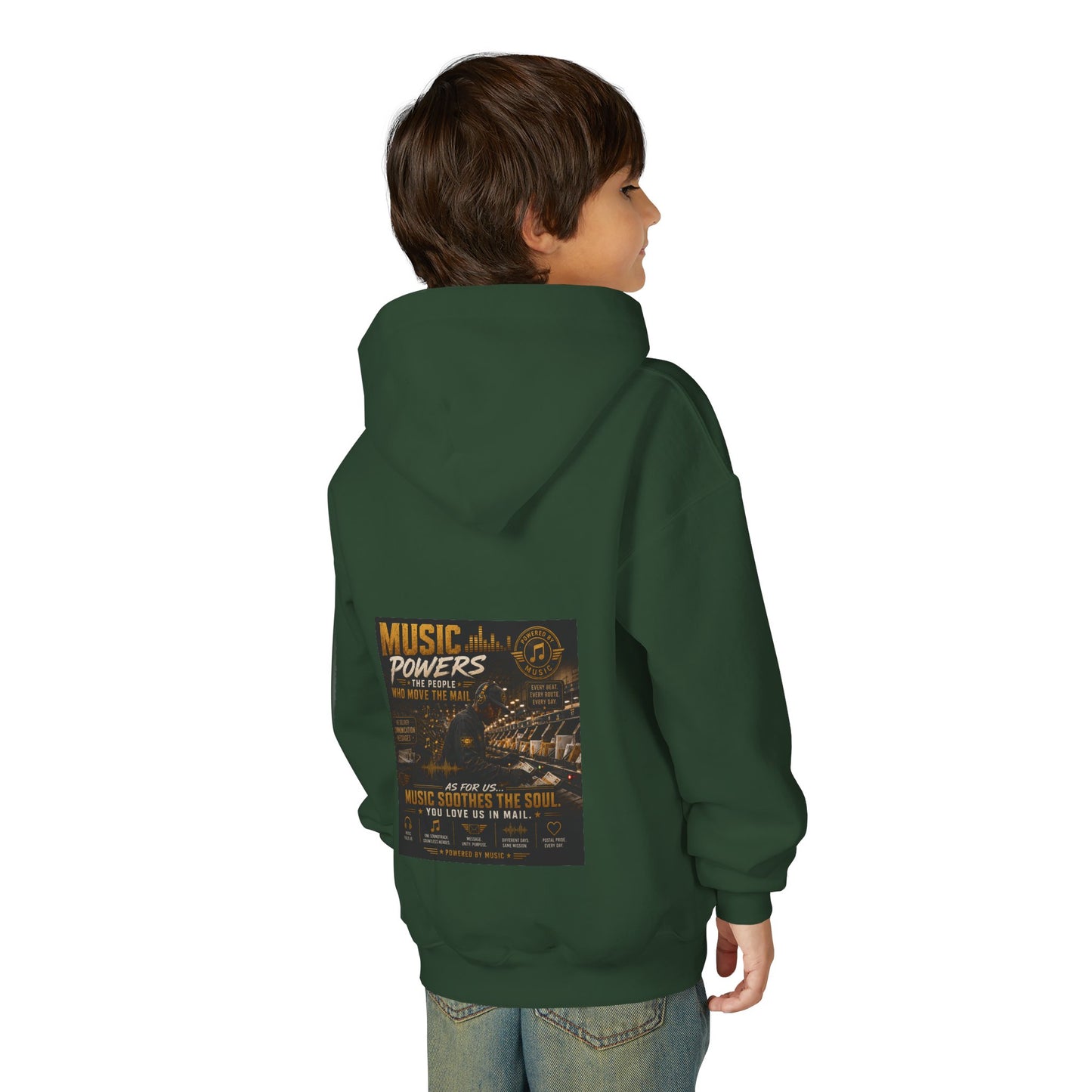 Postal Music — Music Powers the People — Youth Hoodie