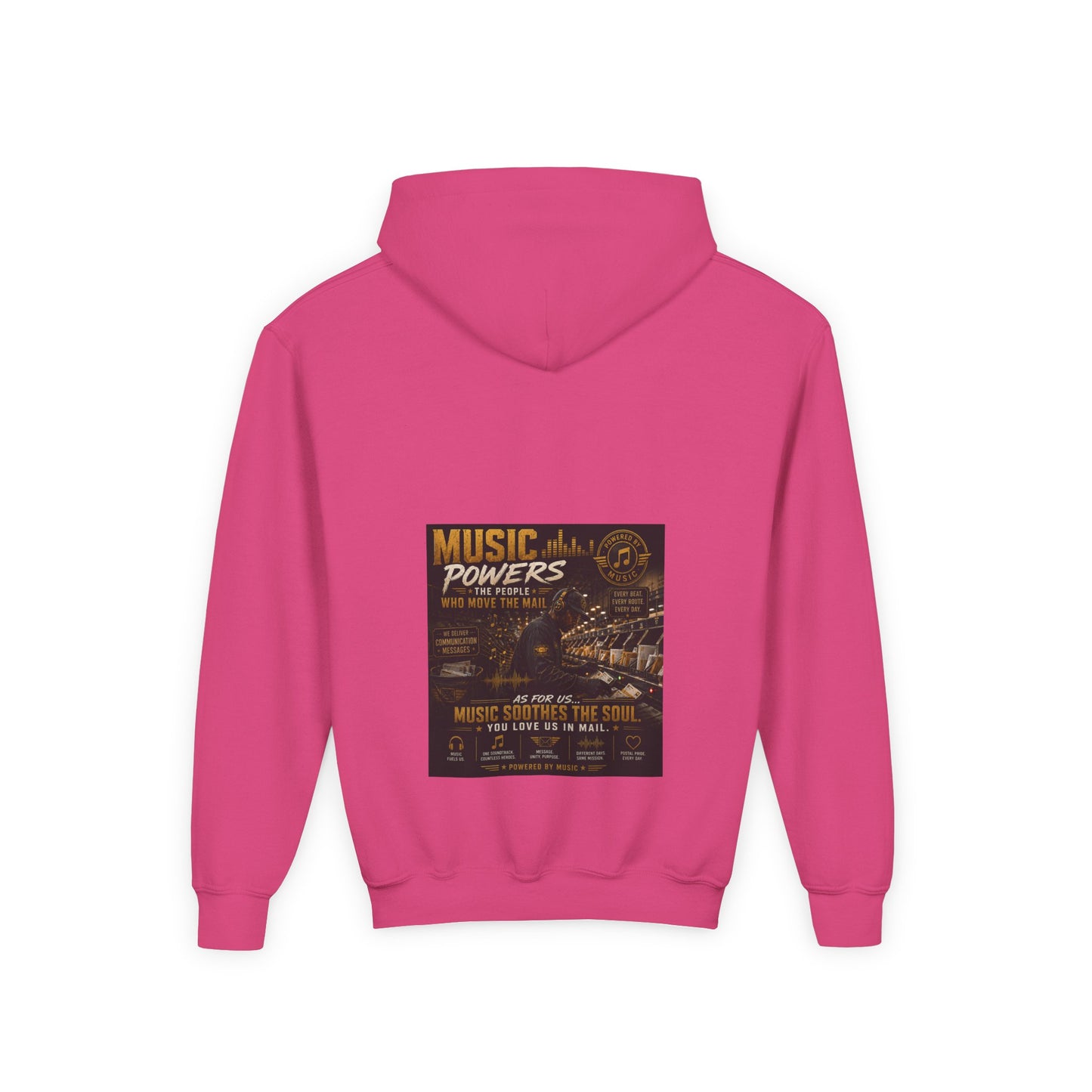 Postal Music — Music Powers the People — Youth Hoodie