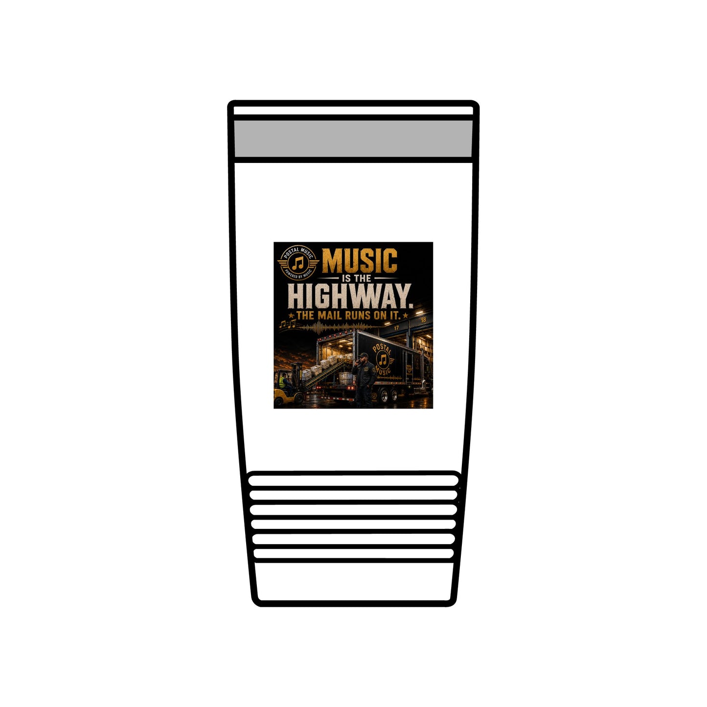 Postal Music — Music Is the Highway — Insulated Tumbler 20oz