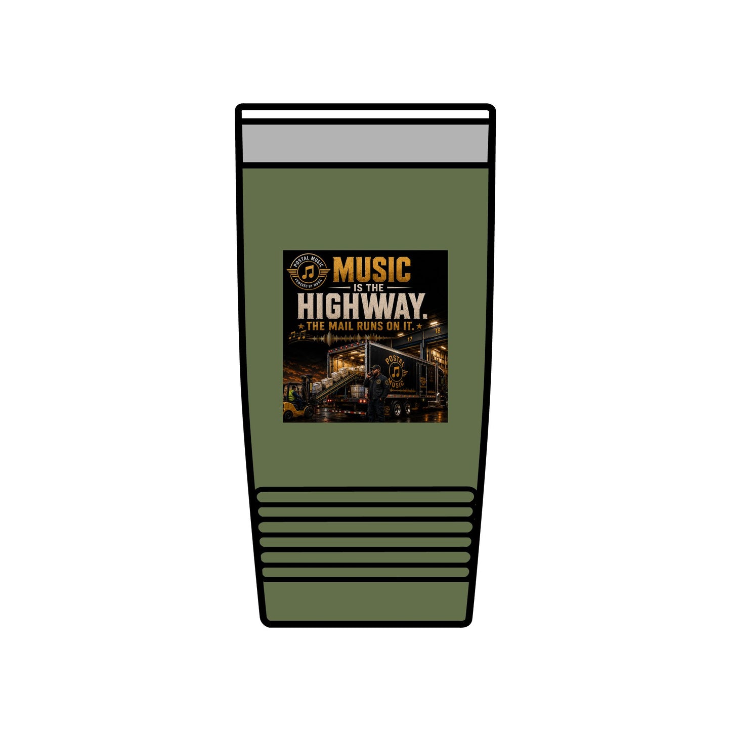 Postal Music — Music Is the Highway — Insulated Tumbler 20oz
