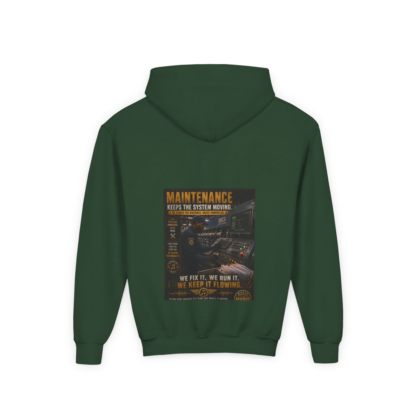 Postal Music — Maintenance Keeps the System Moving — Youth Hoodie