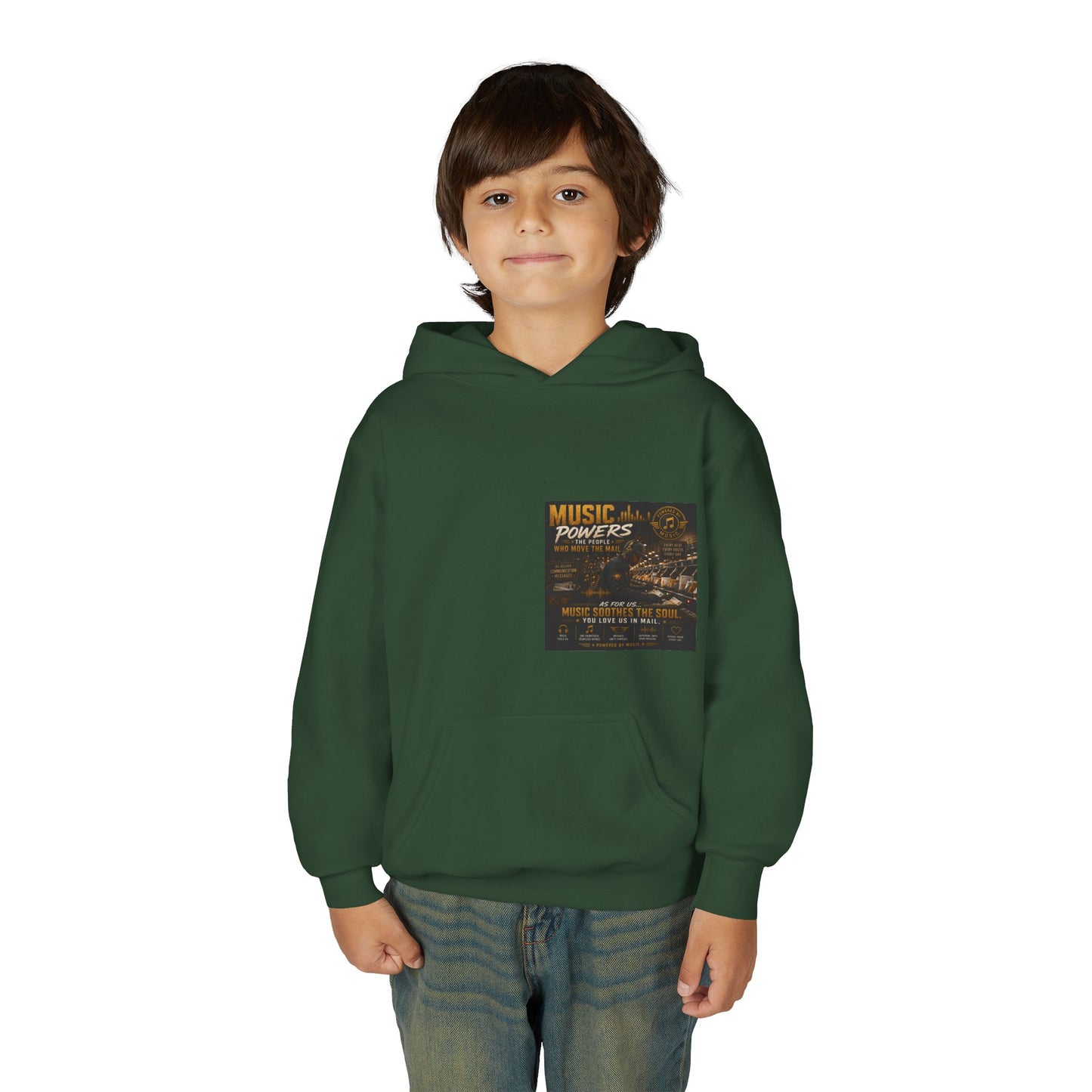 Postal Music — Music Powers the People — Youth Hoodie