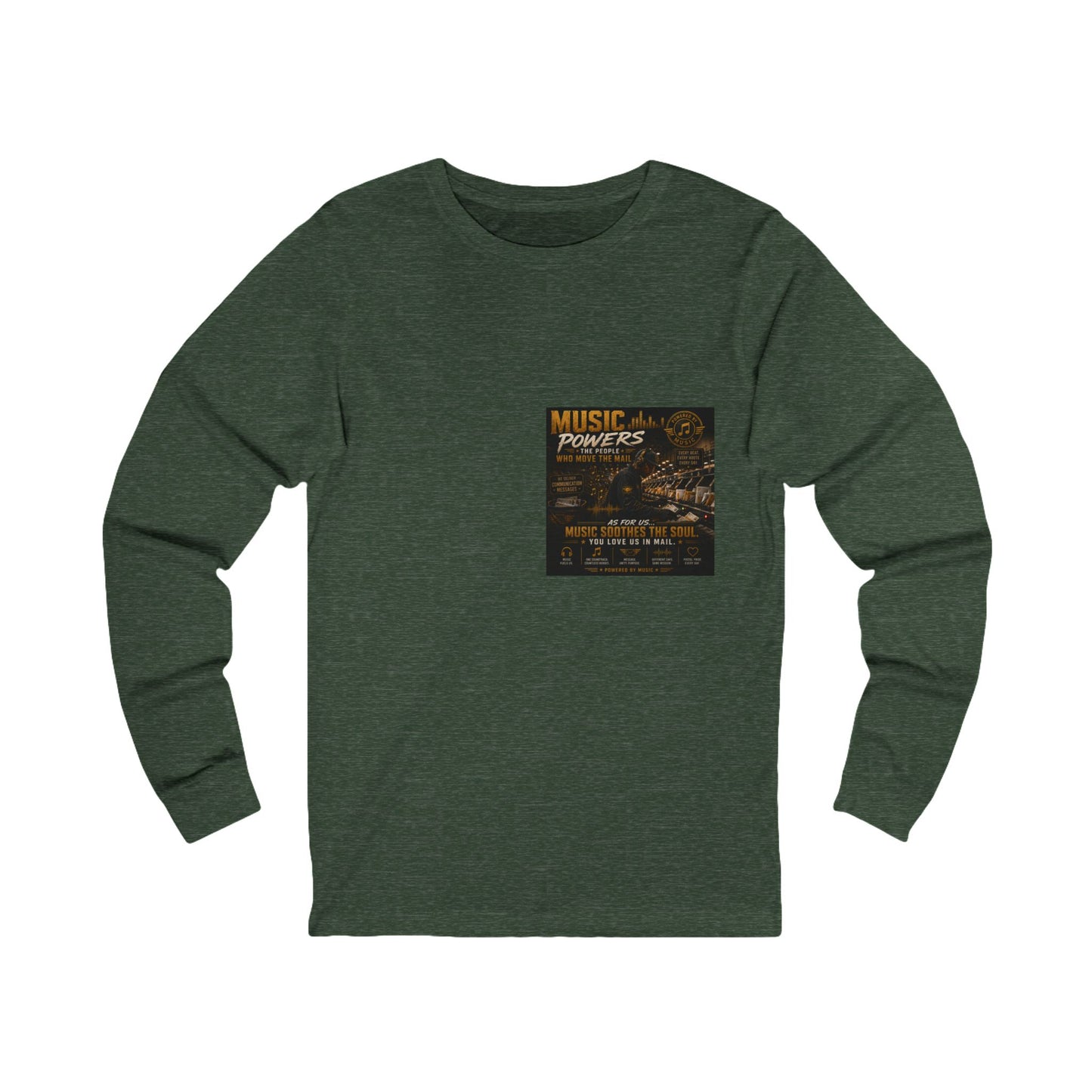 Postal Music — Music Powers the People — Long-Sleeve T-Shirt