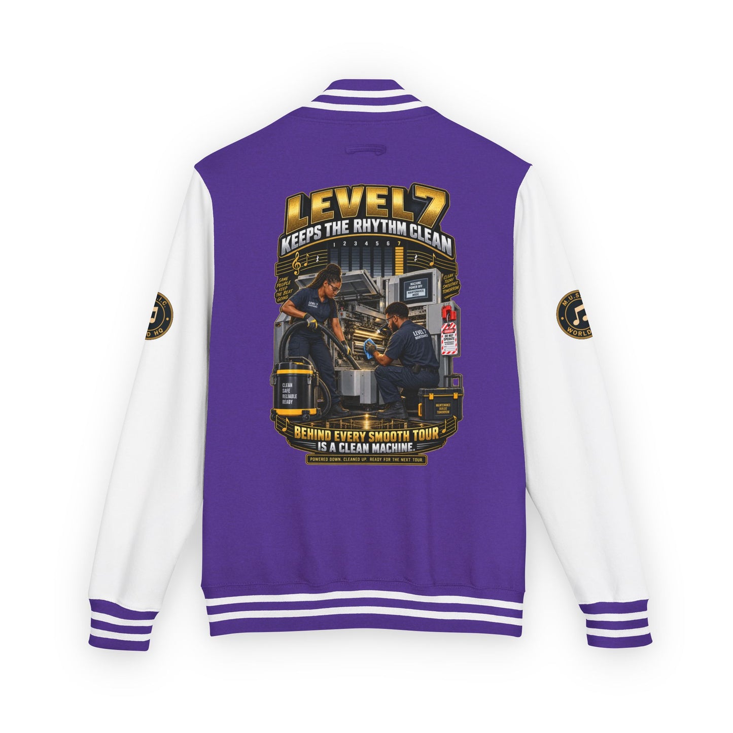 Postal Music - Level 7 Keeps the Rhythm Clean - Heavyweight Letterman Jacket