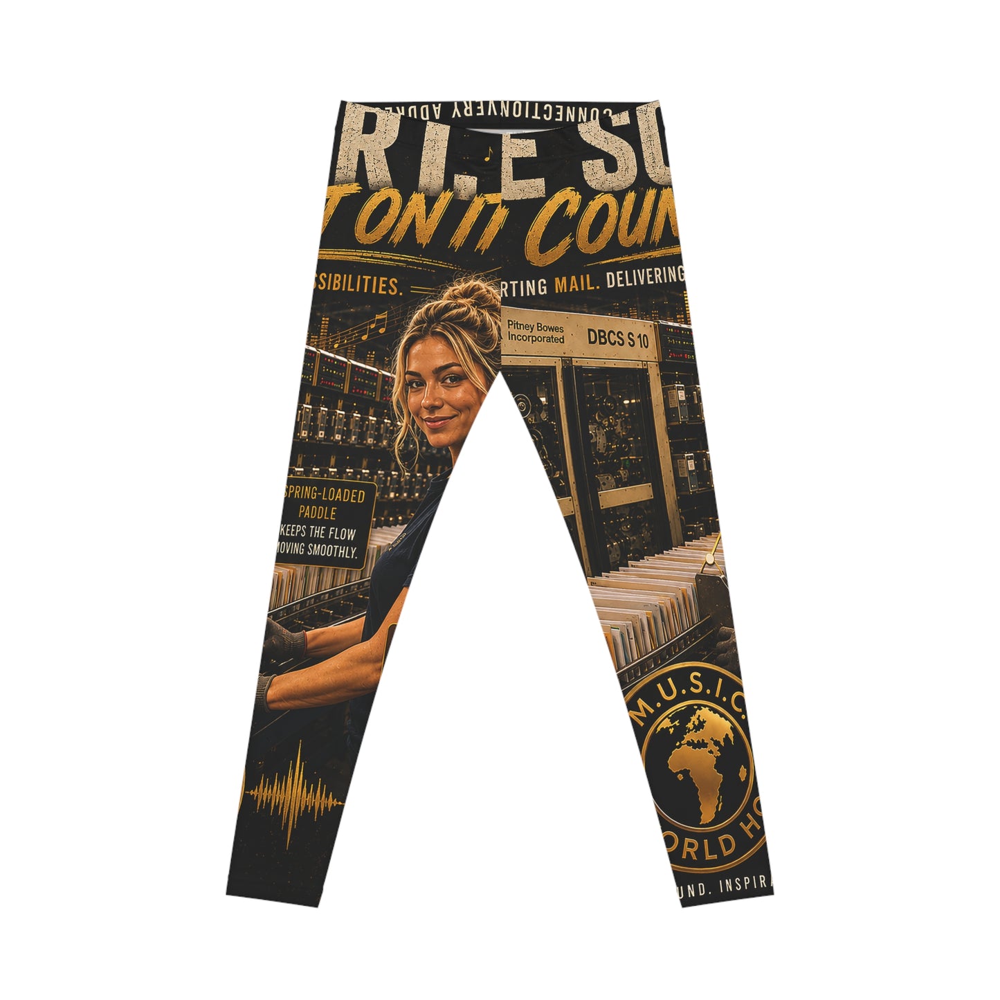 Postal Music — We Sort. You Count On It. — Women's Casual Leggings (AOP)