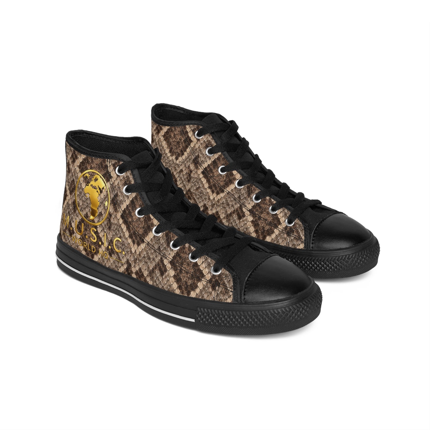 Wild by Design™ — Rattlesnake Print High-Top Sneakers | M.U.S.I.C. World HQ