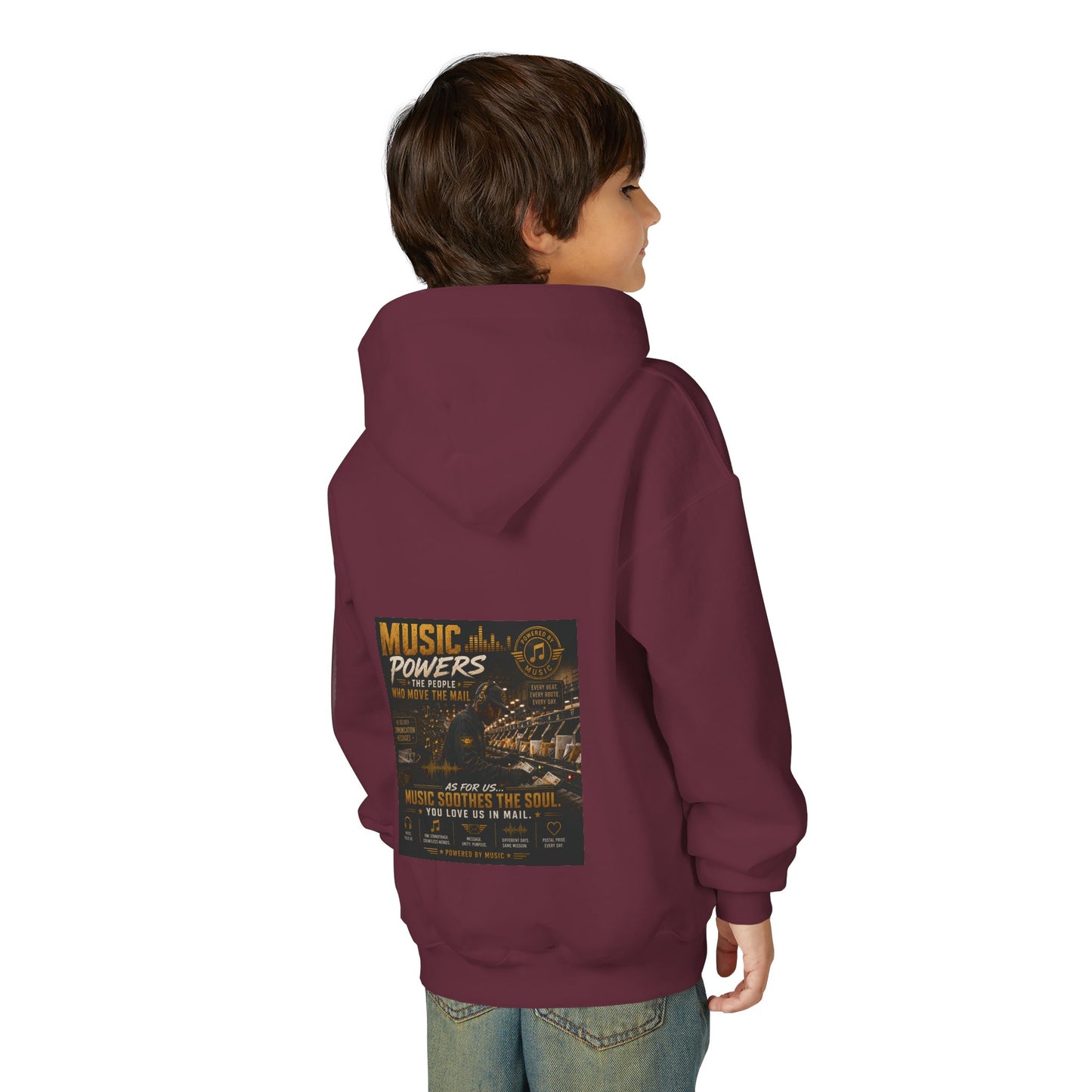 Postal Music — Music Powers the People — Youth Hoodie