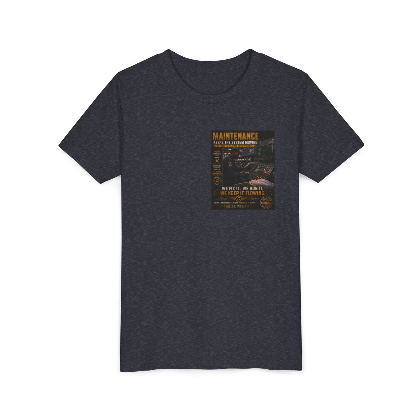 Postal Music — Maintenance Keeps the System Moving — Youth T-Shirt