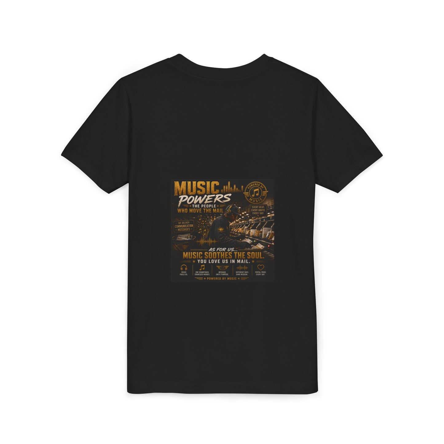 Postal Music — Music Powers the People — Youth T-Shirt