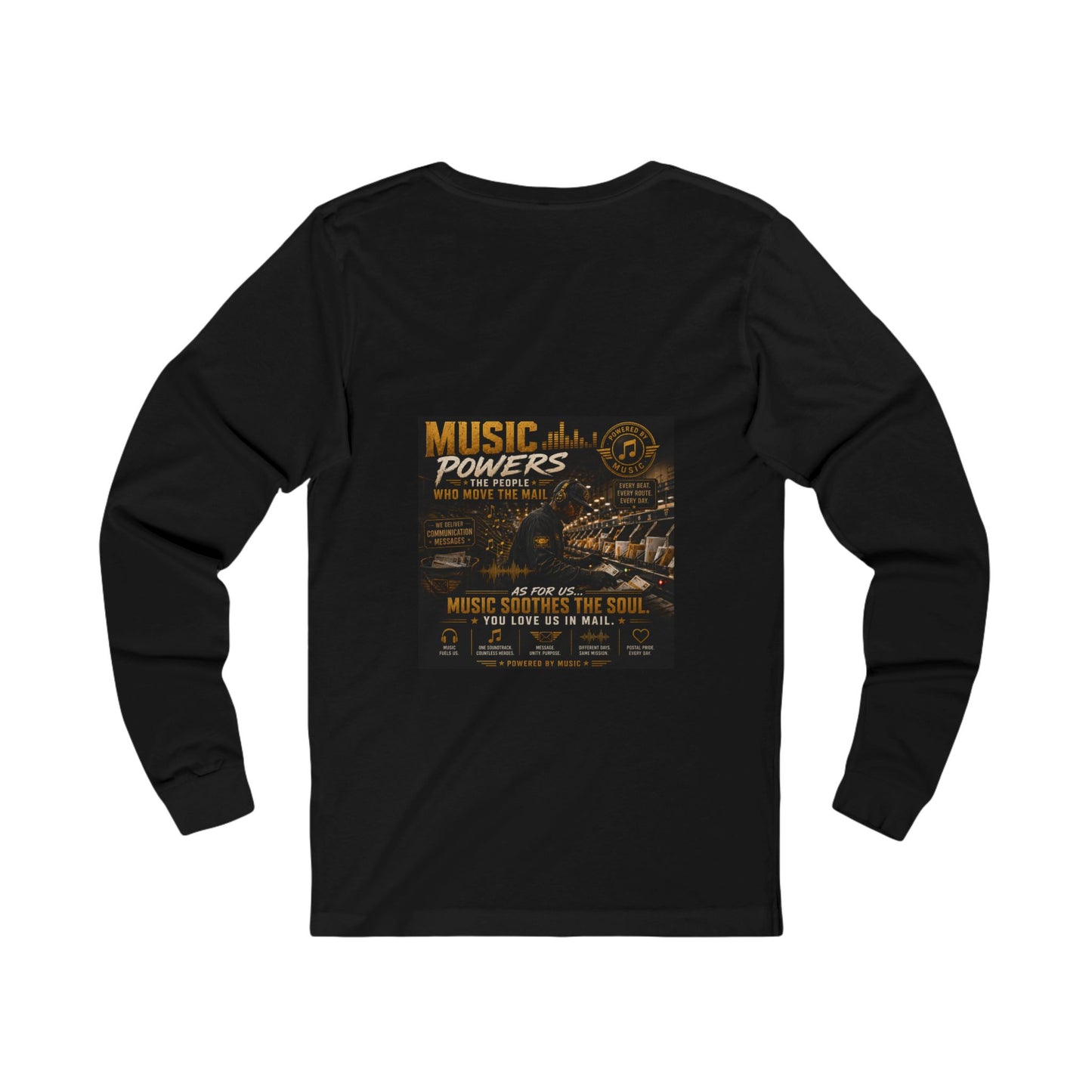 Postal Music — Music Powers the People — Long-Sleeve T-Shirt