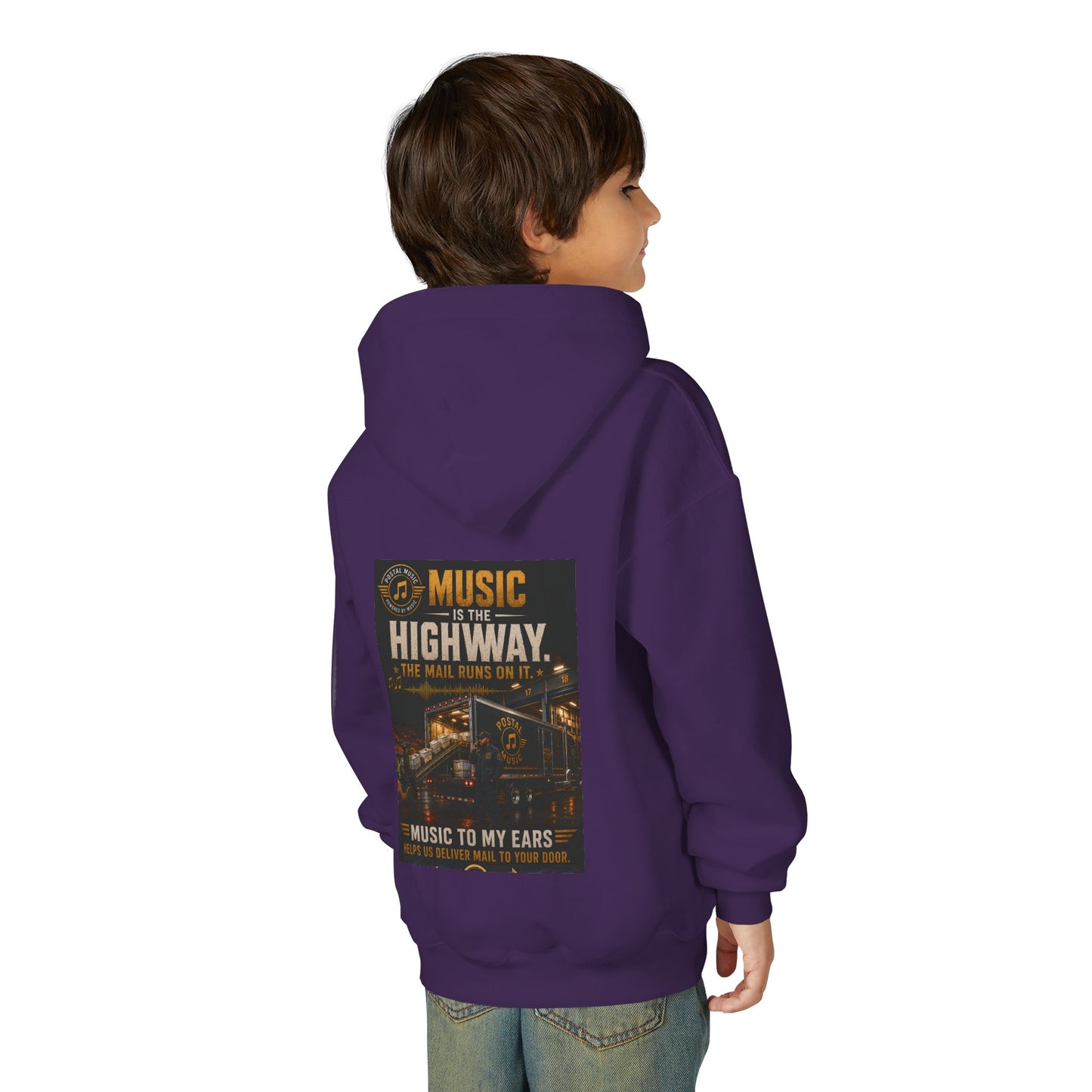 Postal Music — Music Is the Highway — Youth Hoodie