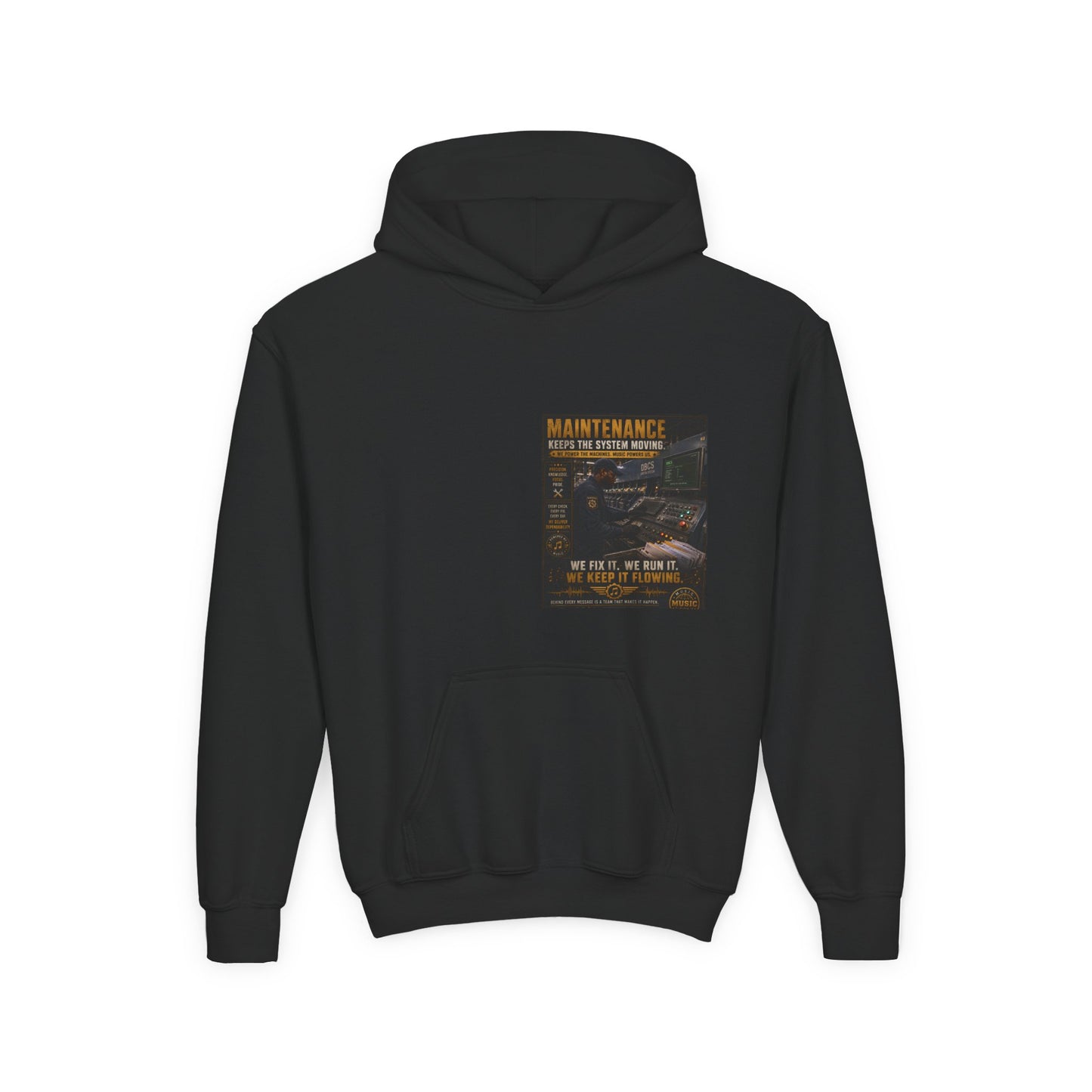 Postal Music — Maintenance Keeps the System Moving — Youth Hoodie