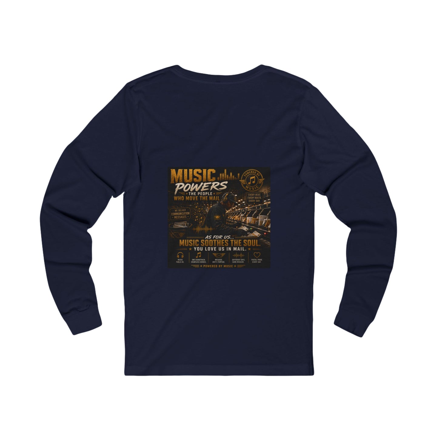 Postal Music — Music Powers the People — Long-Sleeve T-Shirt