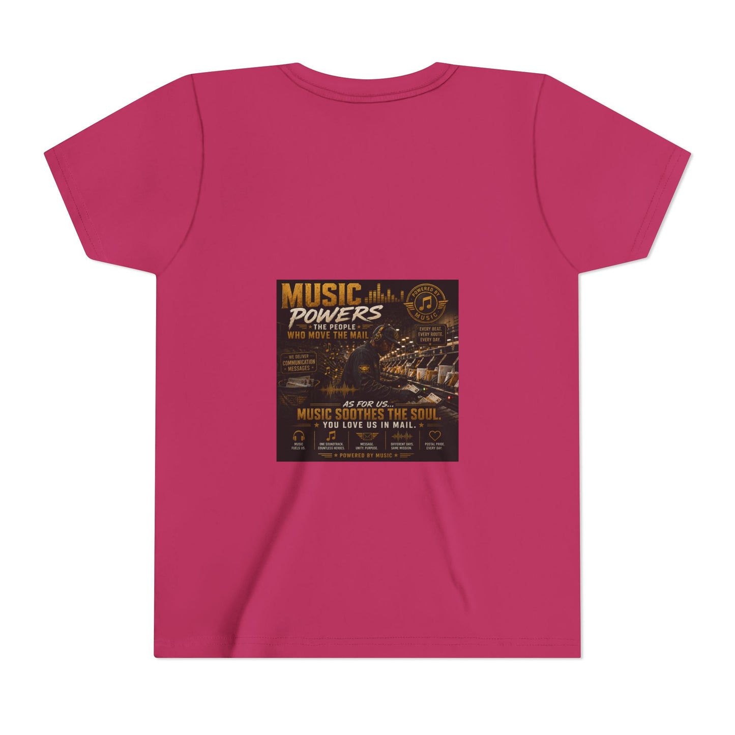 Postal Music — Music Powers the People — Youth T-Shirt