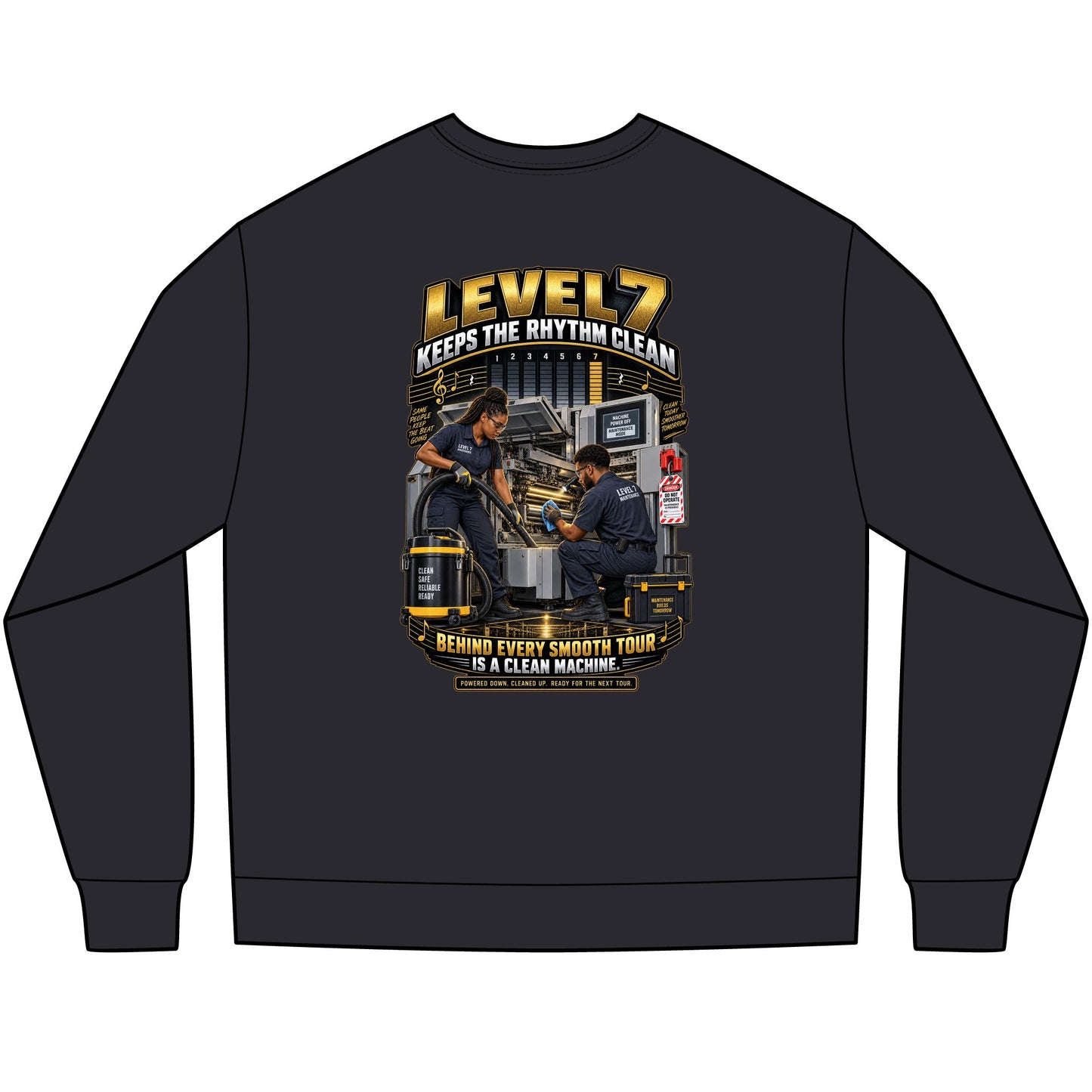 Postal Music - Level 7 Keeps the Rhythm Clean - Heavyweight Long-Sleeve Tee
