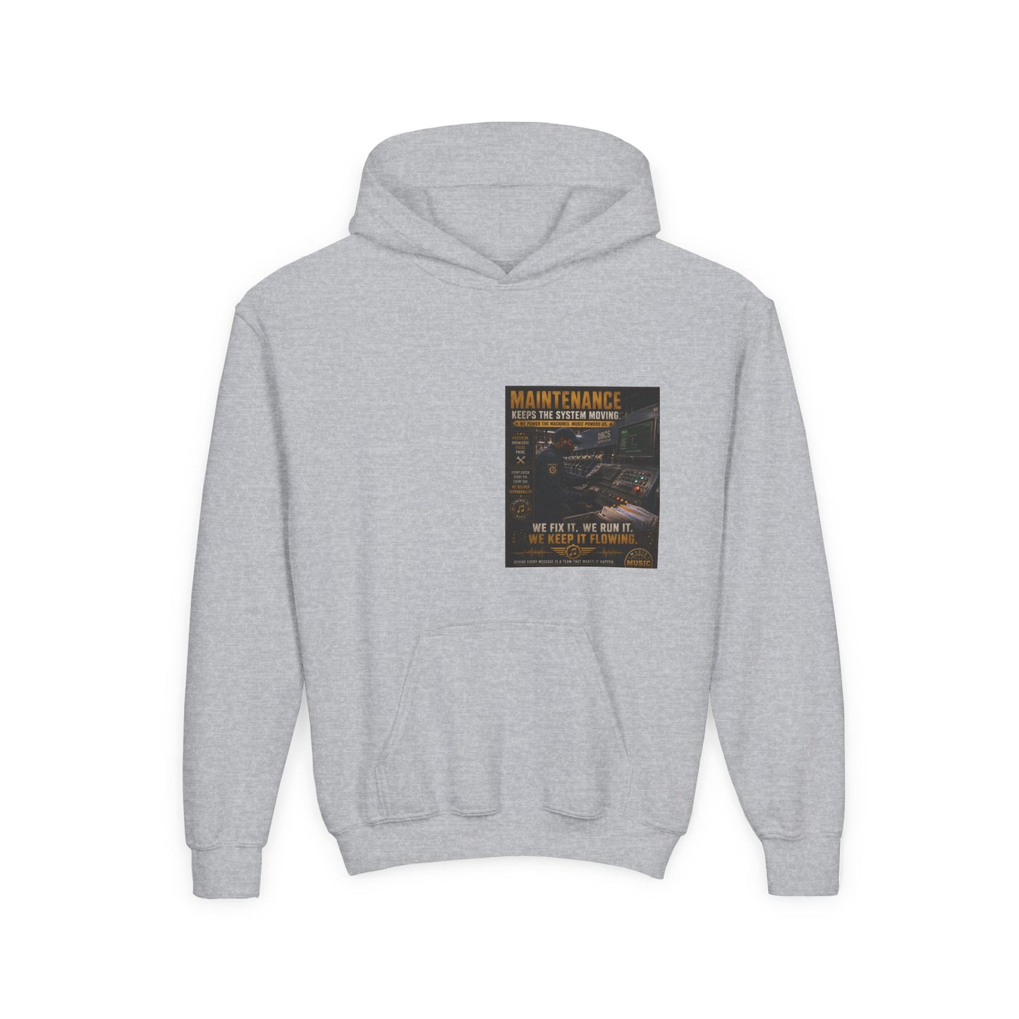 Postal Music — Maintenance Keeps the System Moving — Youth Hoodie