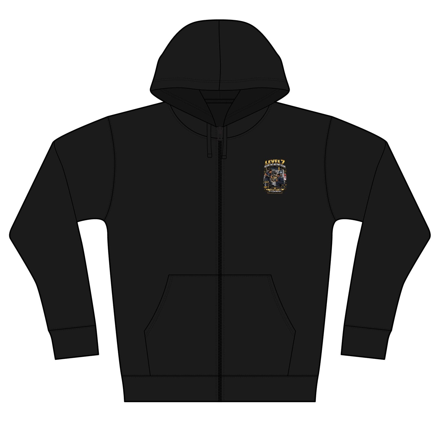 Postal Music - Level 7 Keeps the Rhythm Clean - Full-Zip Fleece Hoodie