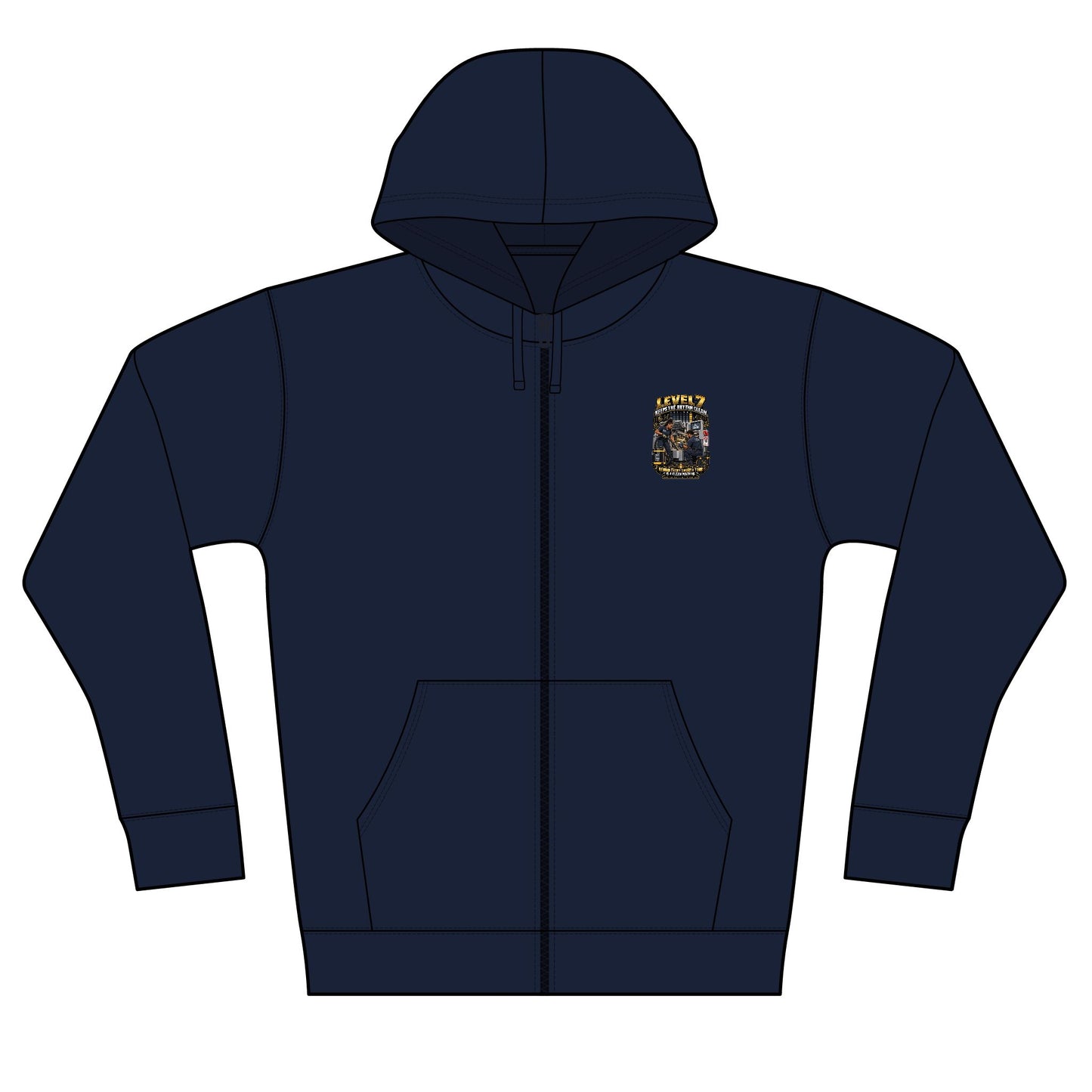 Postal Music - Level 7 Keeps the Rhythm Clean - Full-Zip Fleece Hoodie