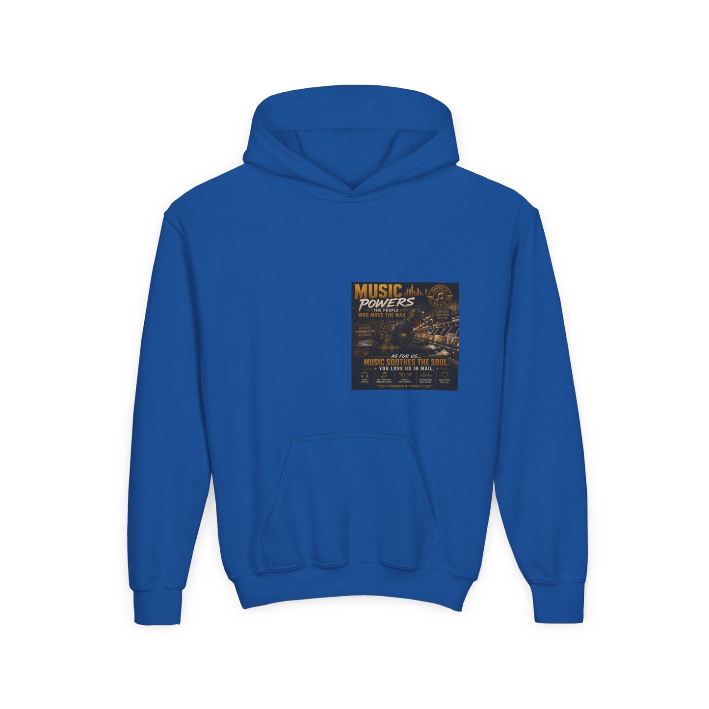 Postal Music — Music Powers the People — Youth Hoodie