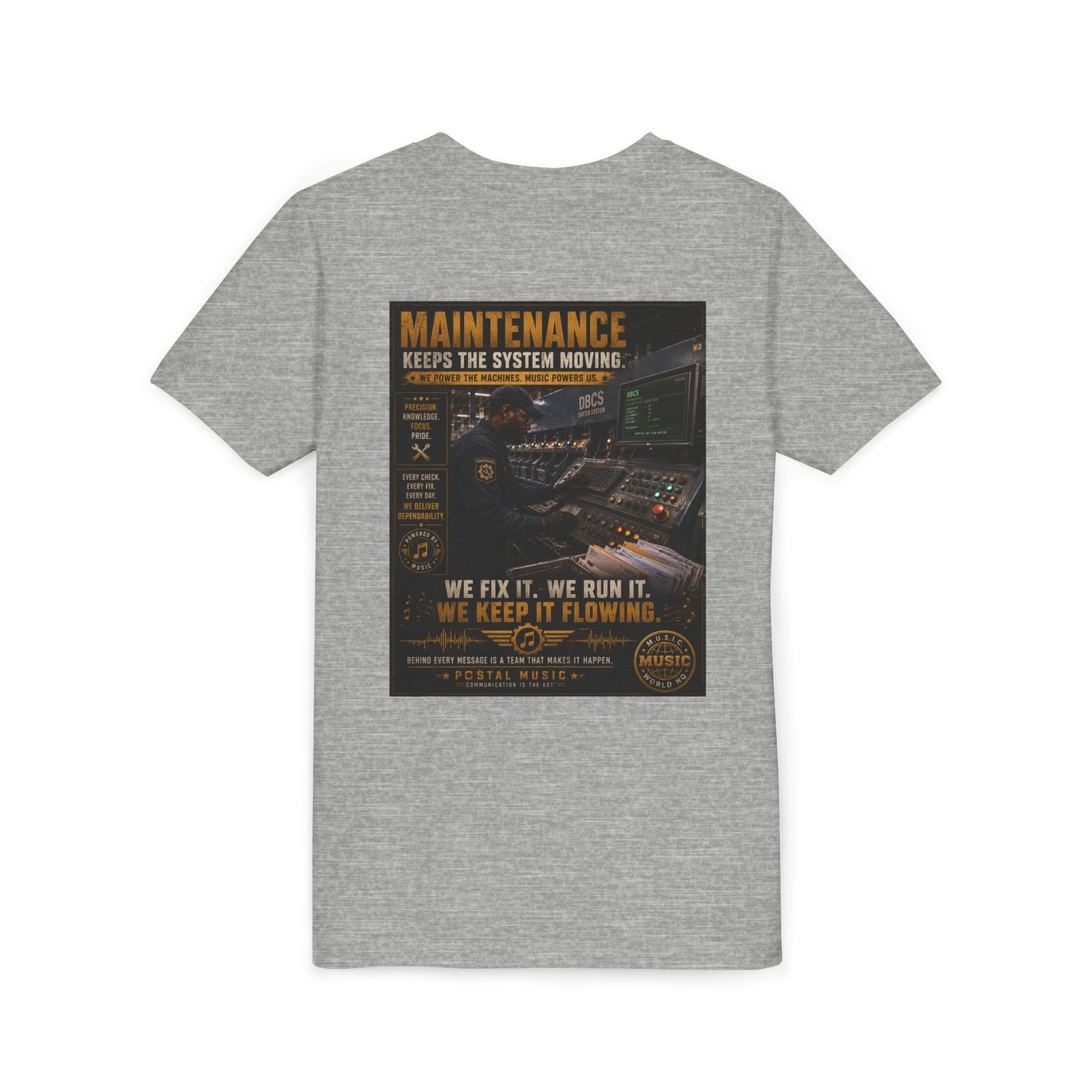 Postal Music — Maintenance Keeps the System Moving — Youth T-Shirt