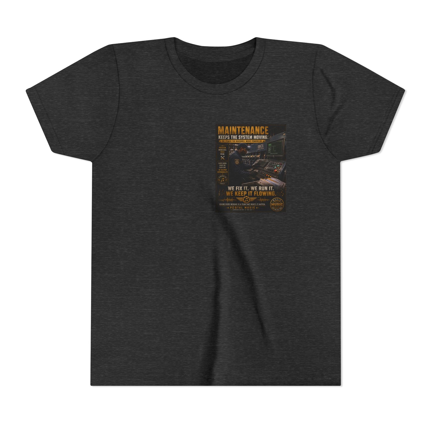 Postal Music — Maintenance Keeps the System Moving — Youth T-Shirt