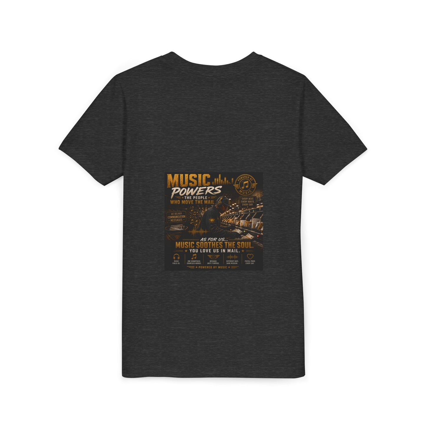 Postal Music — Music Powers the People — Youth T-Shirt