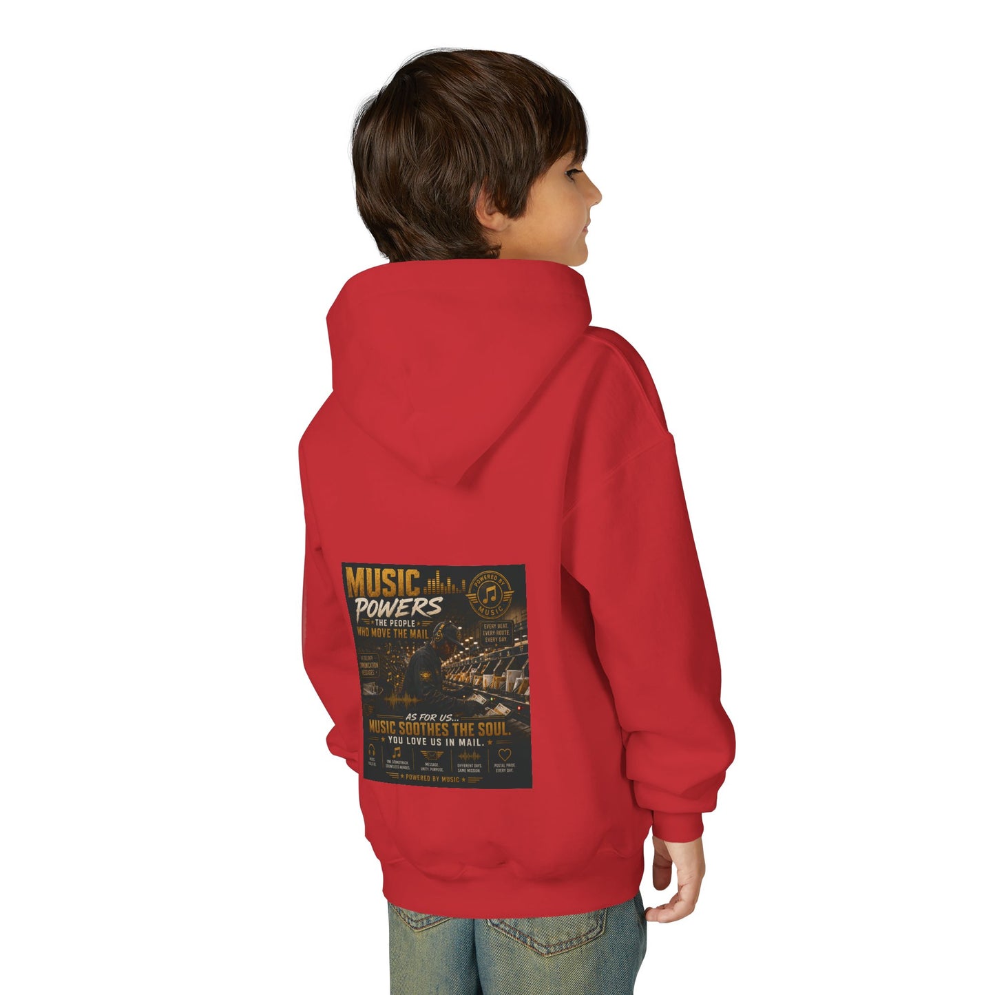 Postal Music — Music Powers the People — Youth Hoodie