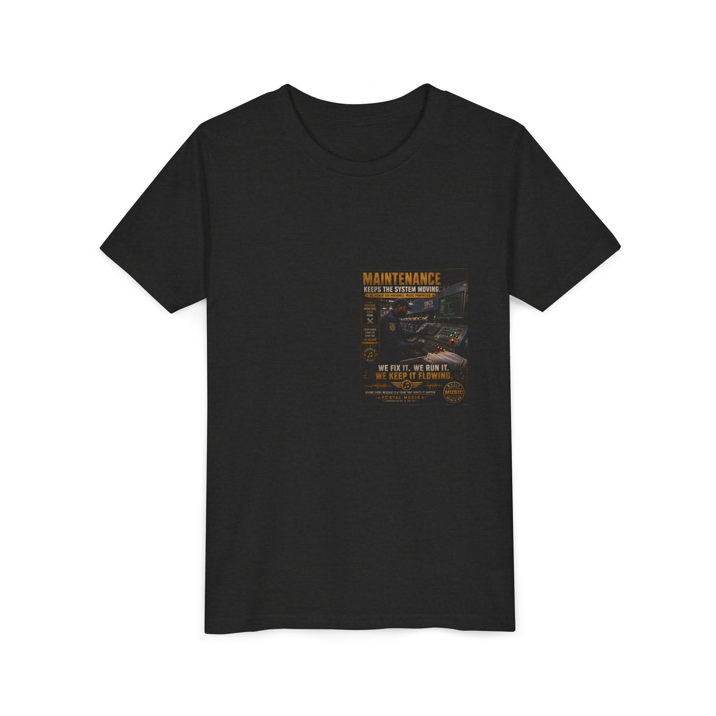 Postal Music — Maintenance Keeps the System Moving — Youth T-Shirt